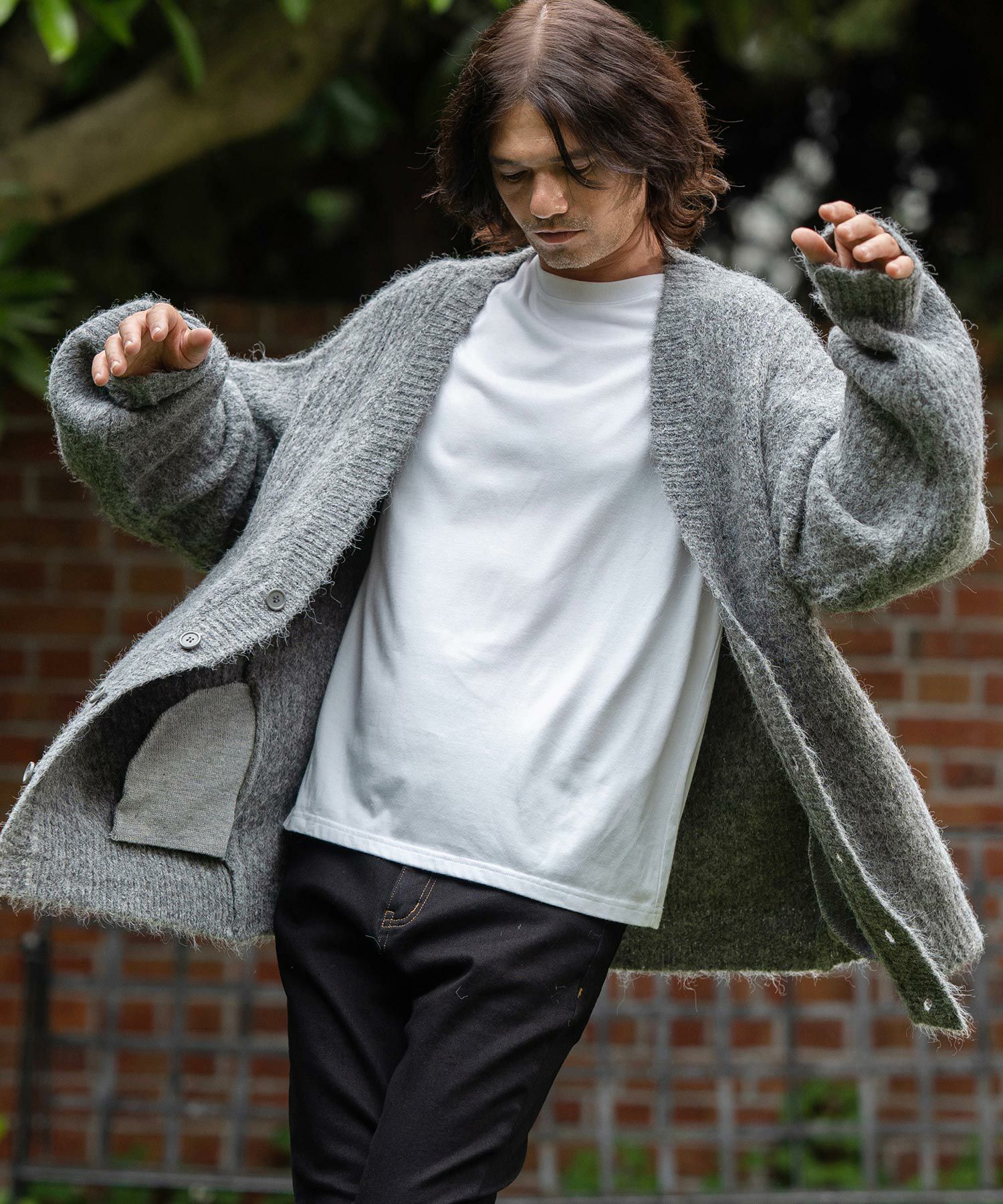 50%OFF【CAMBIO(カンビオ)】Shaggy Knit Oversized Cardigan ニット