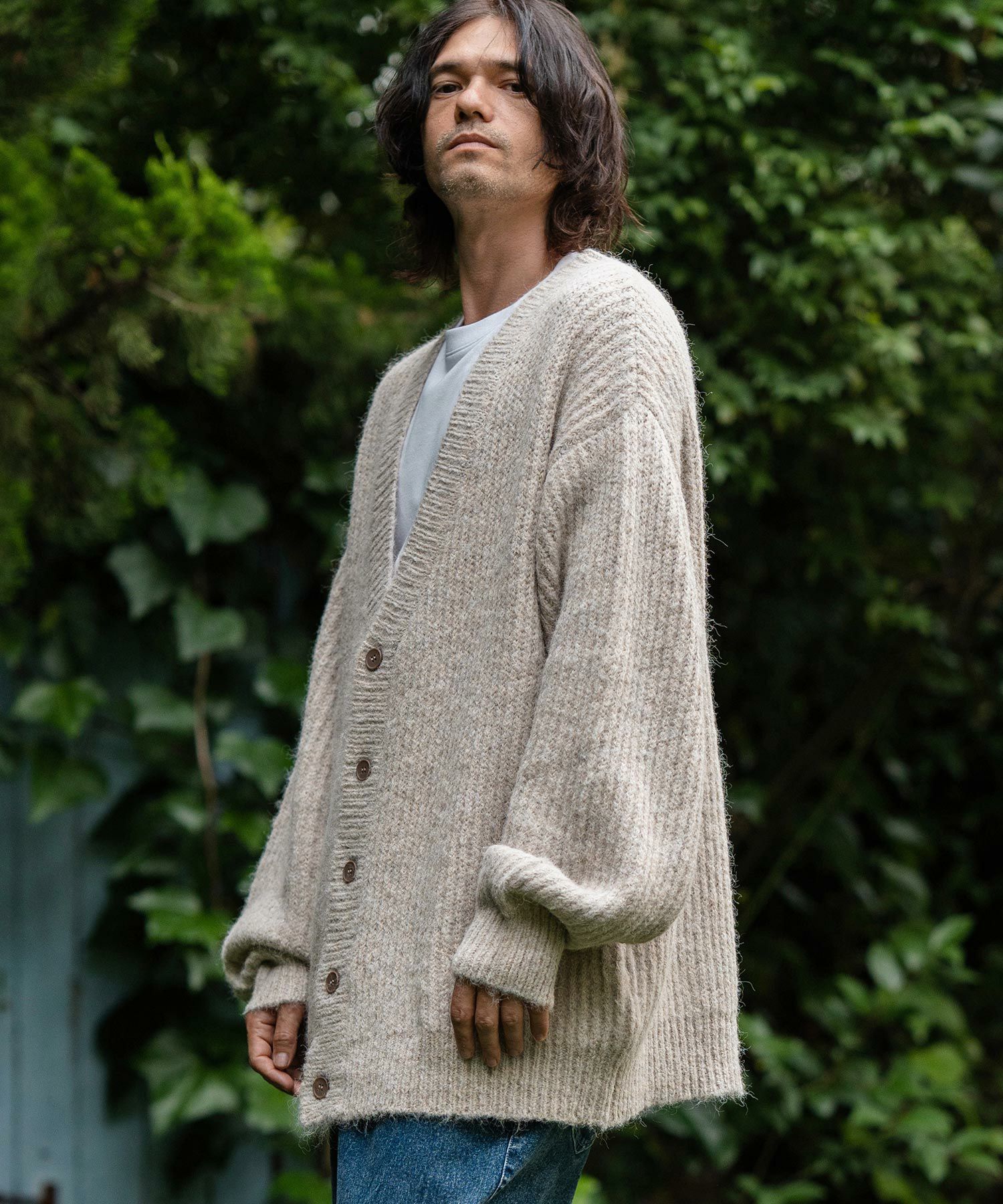 50%OFF【CAMBIO(カンビオ)】Shaggy Knit Oversized Cardigan ニット