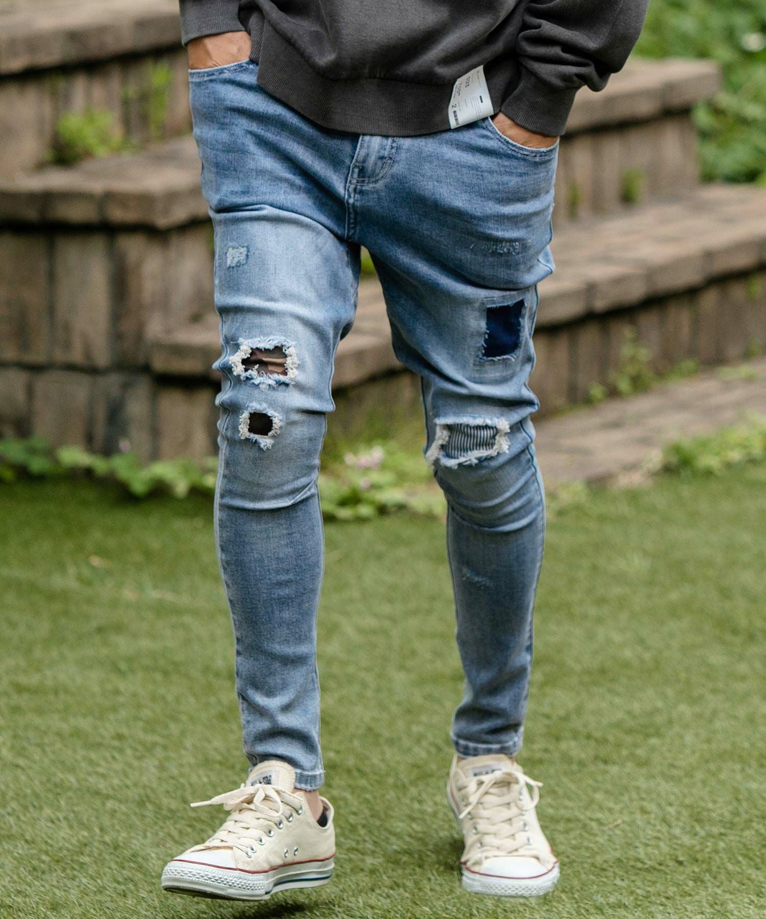 カンビオ　サルエルジョッパーズルーズイージーデニム　/M　ストレッチ　インディゴ CAMBIO(カンビオ)】Stretch Denim Sarrouel Pants ストレッチデニム