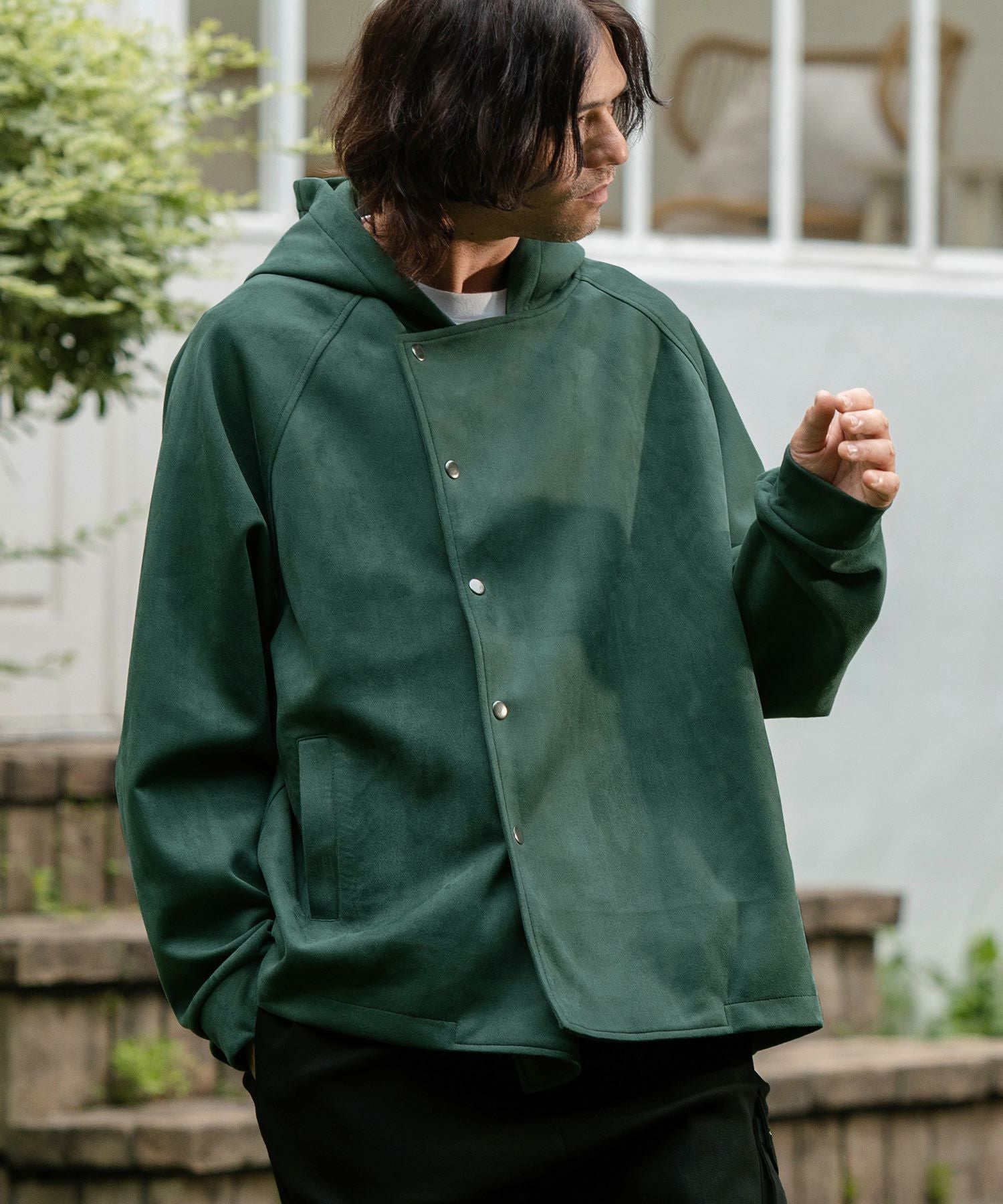 30%OFF【CAMBIO(カンビオ)】ストレッチフェイクスウェードスナップ