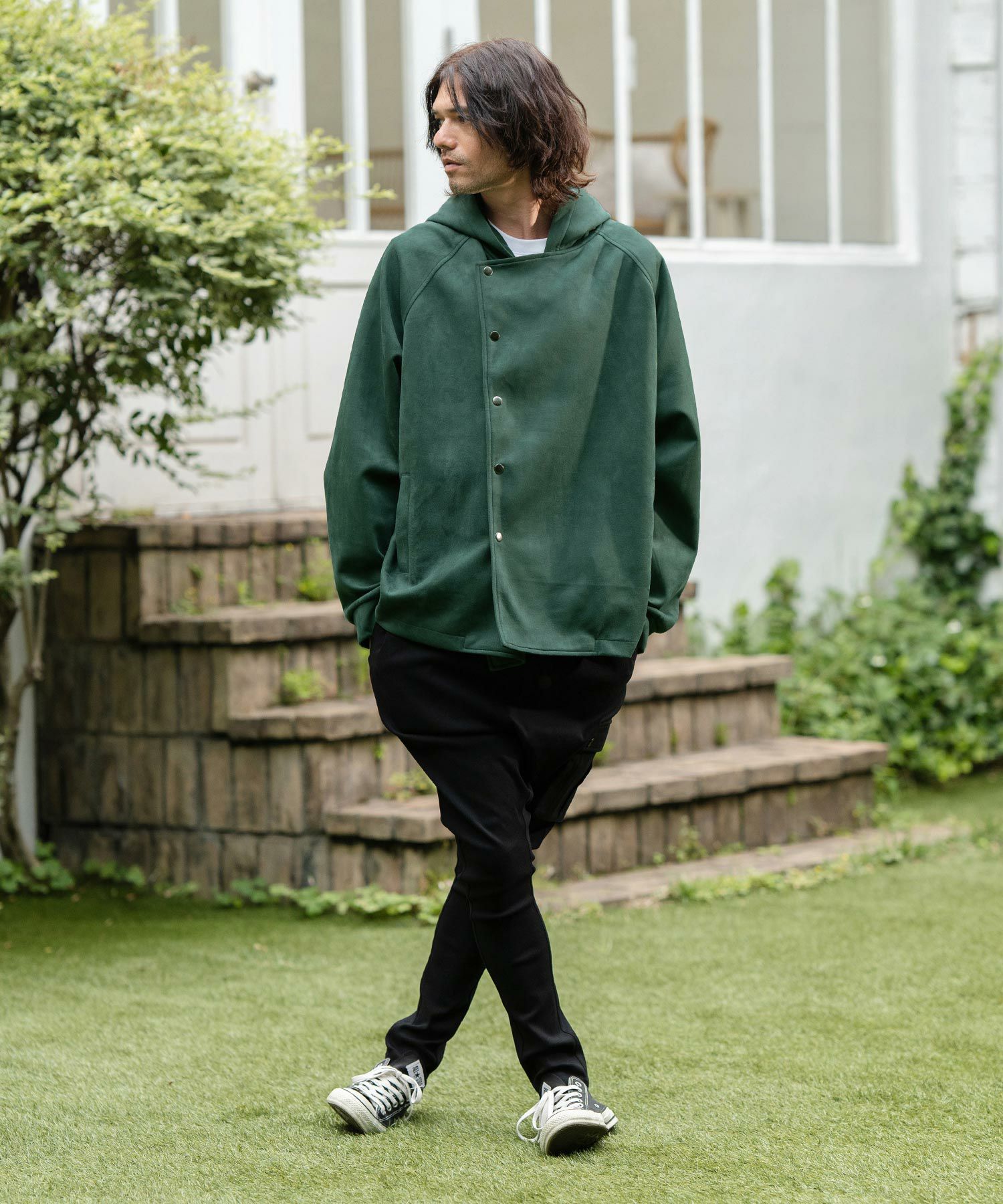 30%OFF【CAMBIO(カンビオ)】ストレッチフェイクスウェードスナップ
