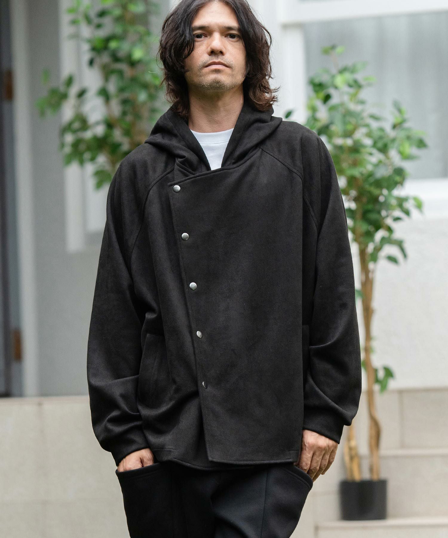 30%OFF【CAMBIO(カンビオ)】ストレッチフェイクスウェードスナップ