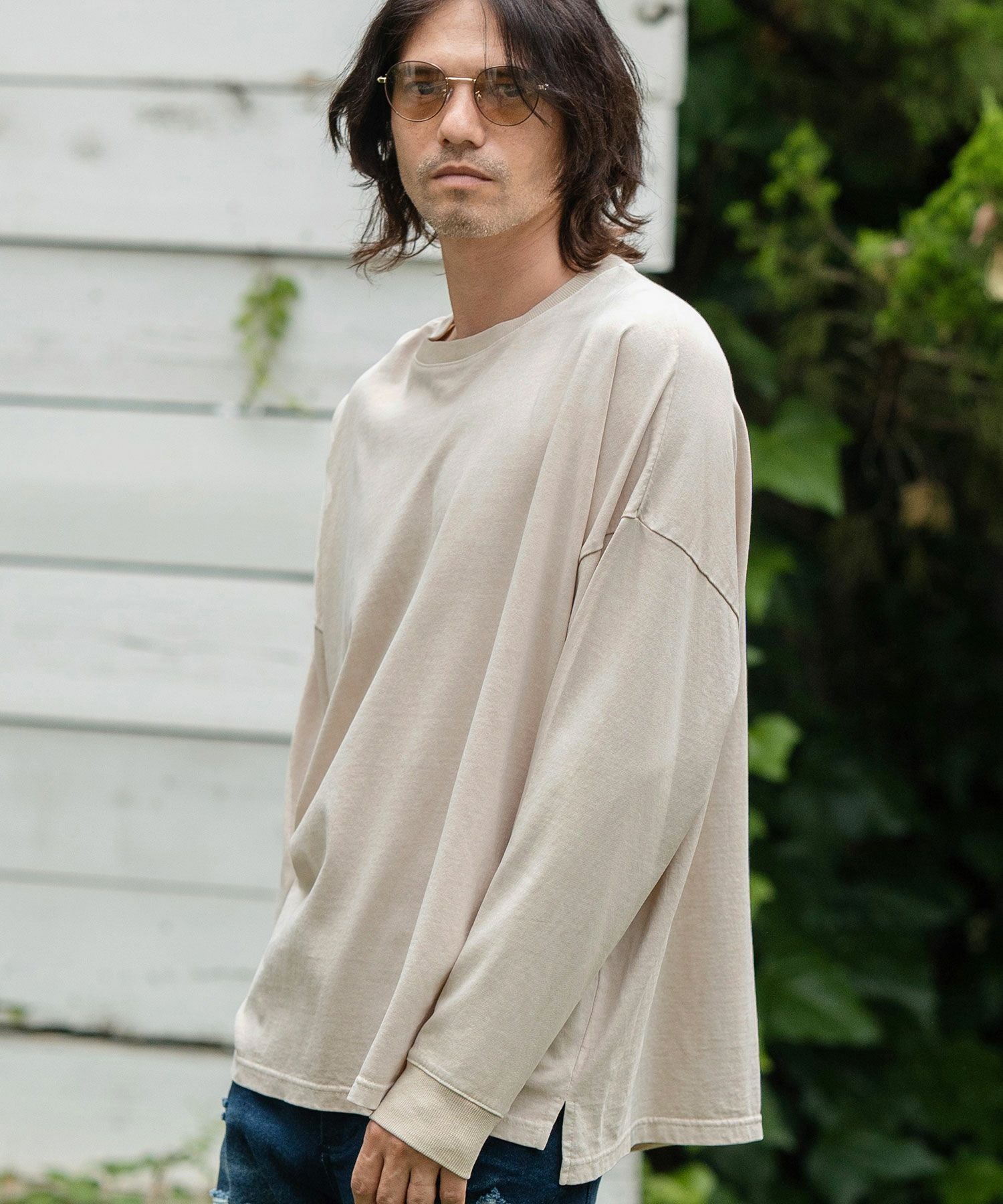 50%OFF【CAMBIO(カンビオ)】9oz Cotton Pigment Long Sleeve Cut sew
