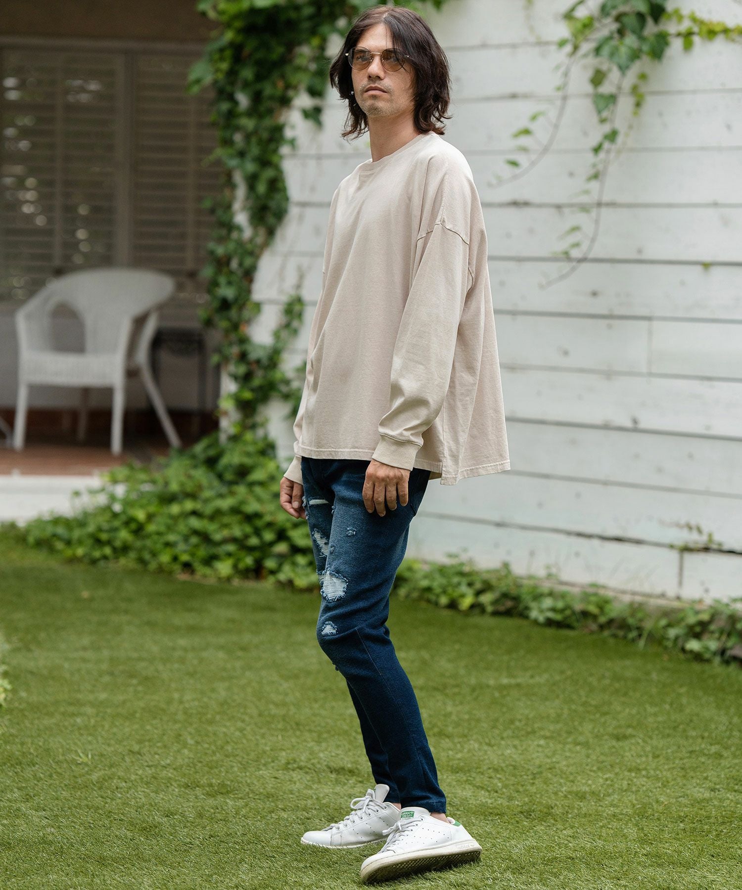 50%OFF【CAMBIO(カンビオ)】9oz Cotton Pigment Long Sleeve Cut sew