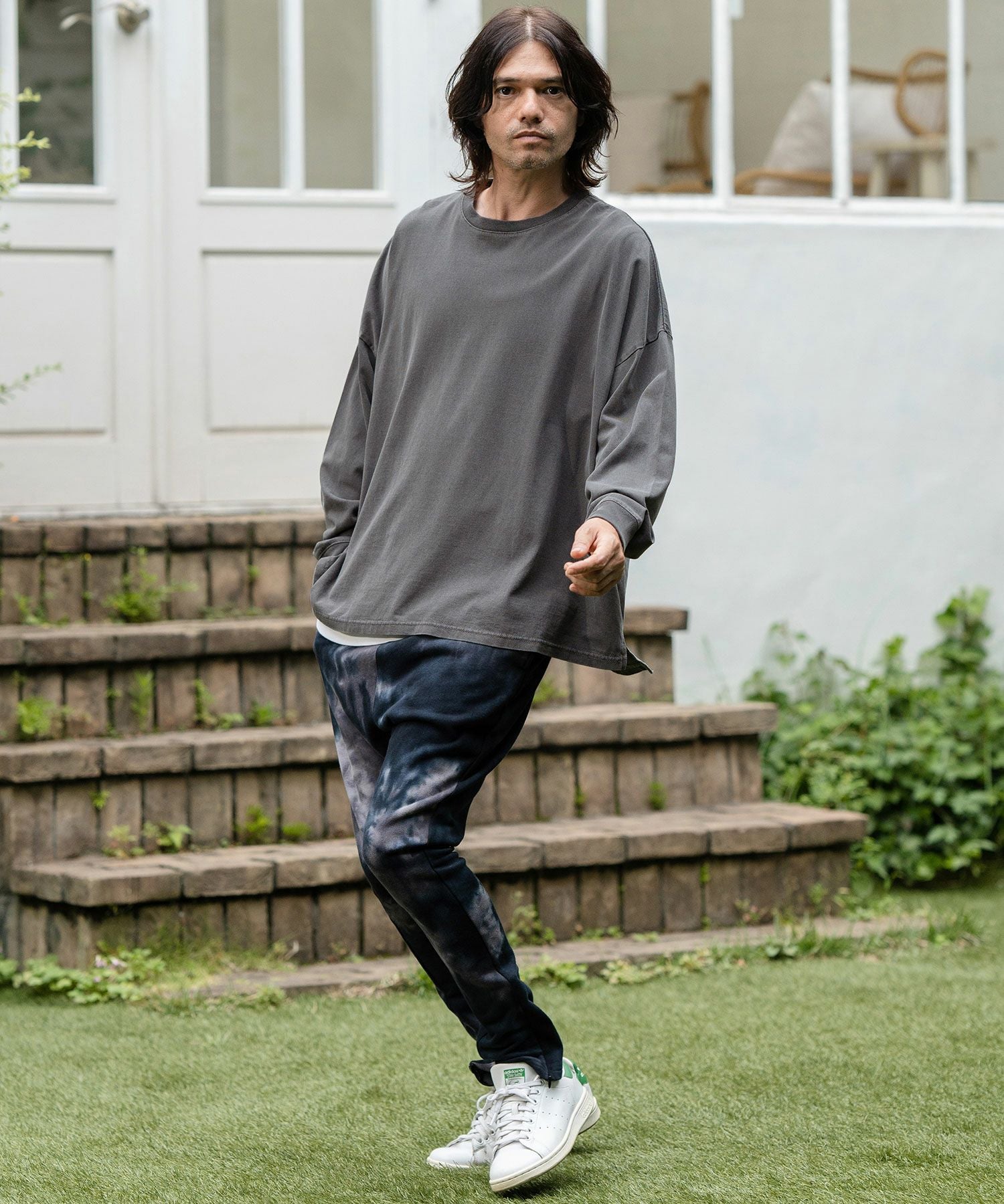 50%OFF【CAMBIO(カンビオ)】9oz Cotton Pigment Long Sleeve Cut sew
