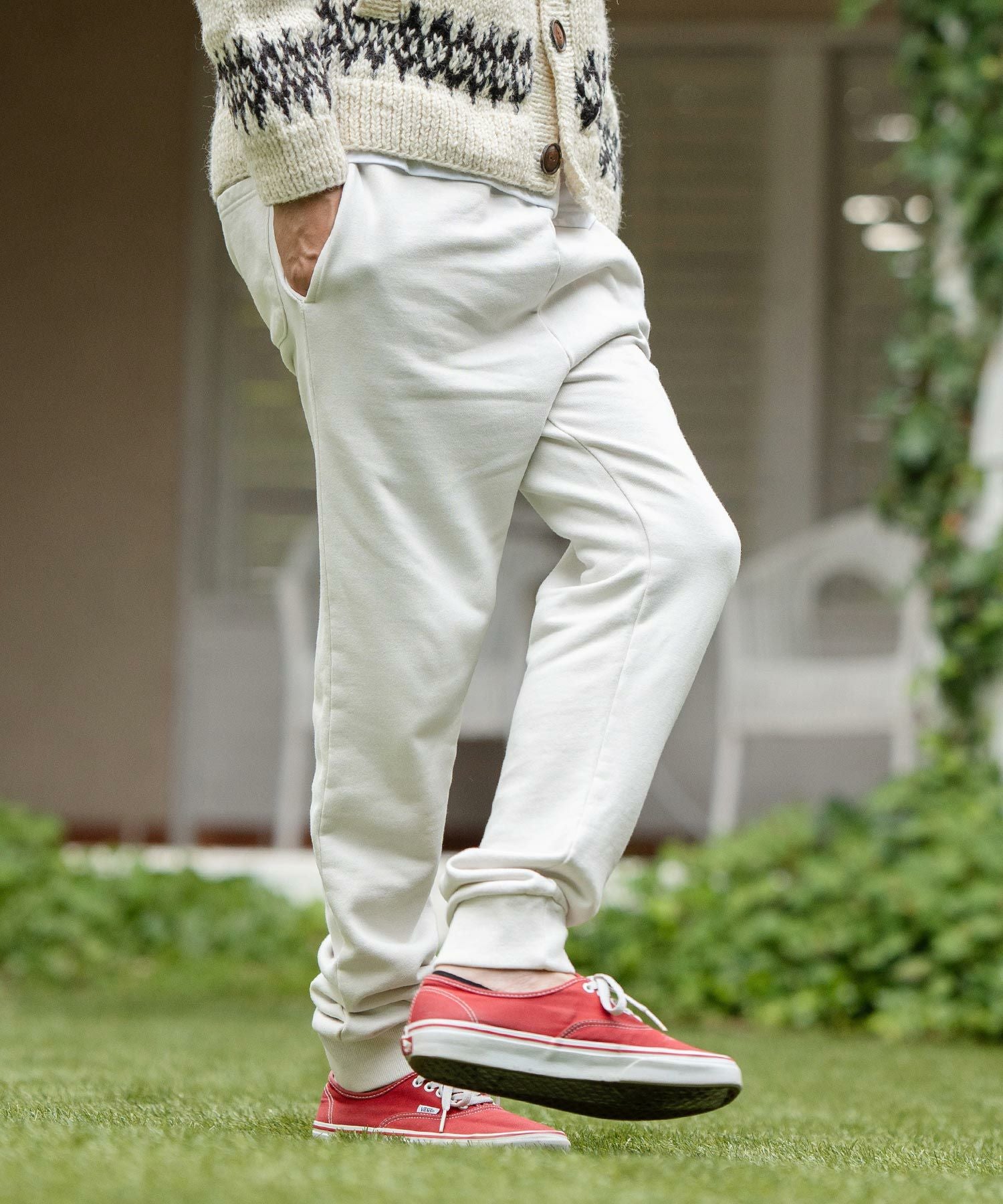 ビンテージ加工スウェット khakito オフホワイト TOKYO 23 FADING DAMAGE CREW SWEAT OFF WHITE 23SS-I（トウキョウ23
