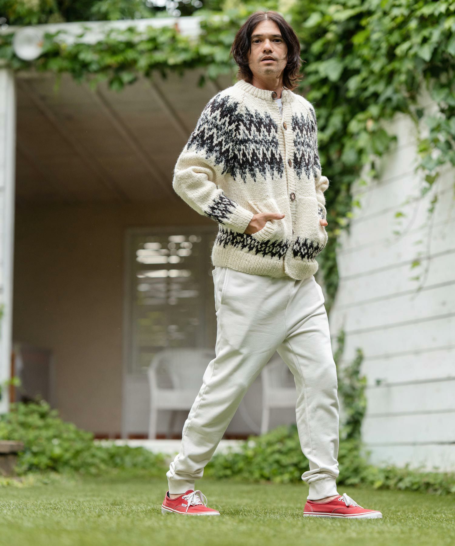 ビンテージ加工スウェット khakito オフホワイト TOKYO 23 FADING DAMAGE CREW SWEAT OFF WHITE 23SS-I（トウキョウ23