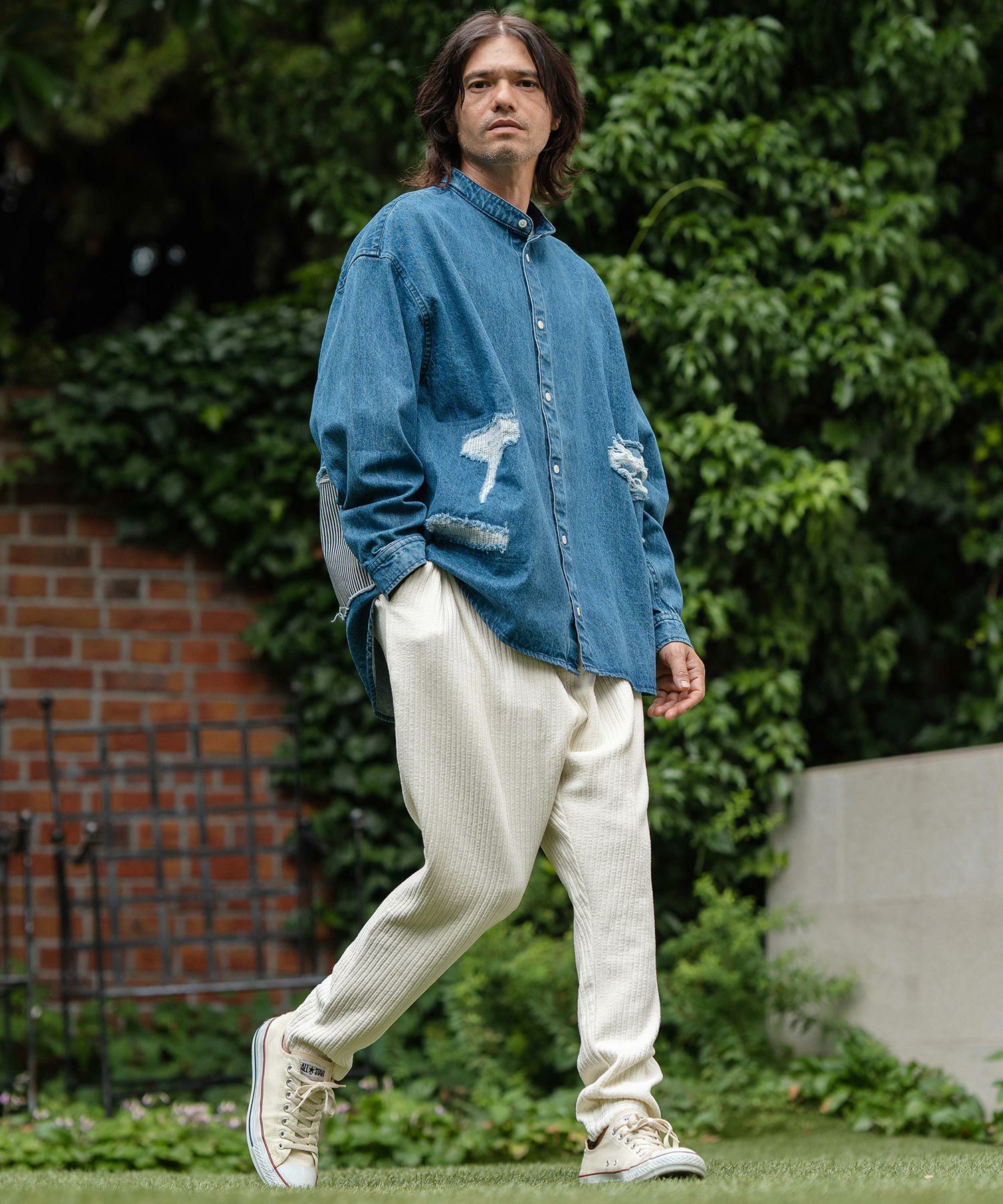 60%OFF【CAMBIO(カンビオ)】Dobby Mole Sarrouel Knit sew Pants