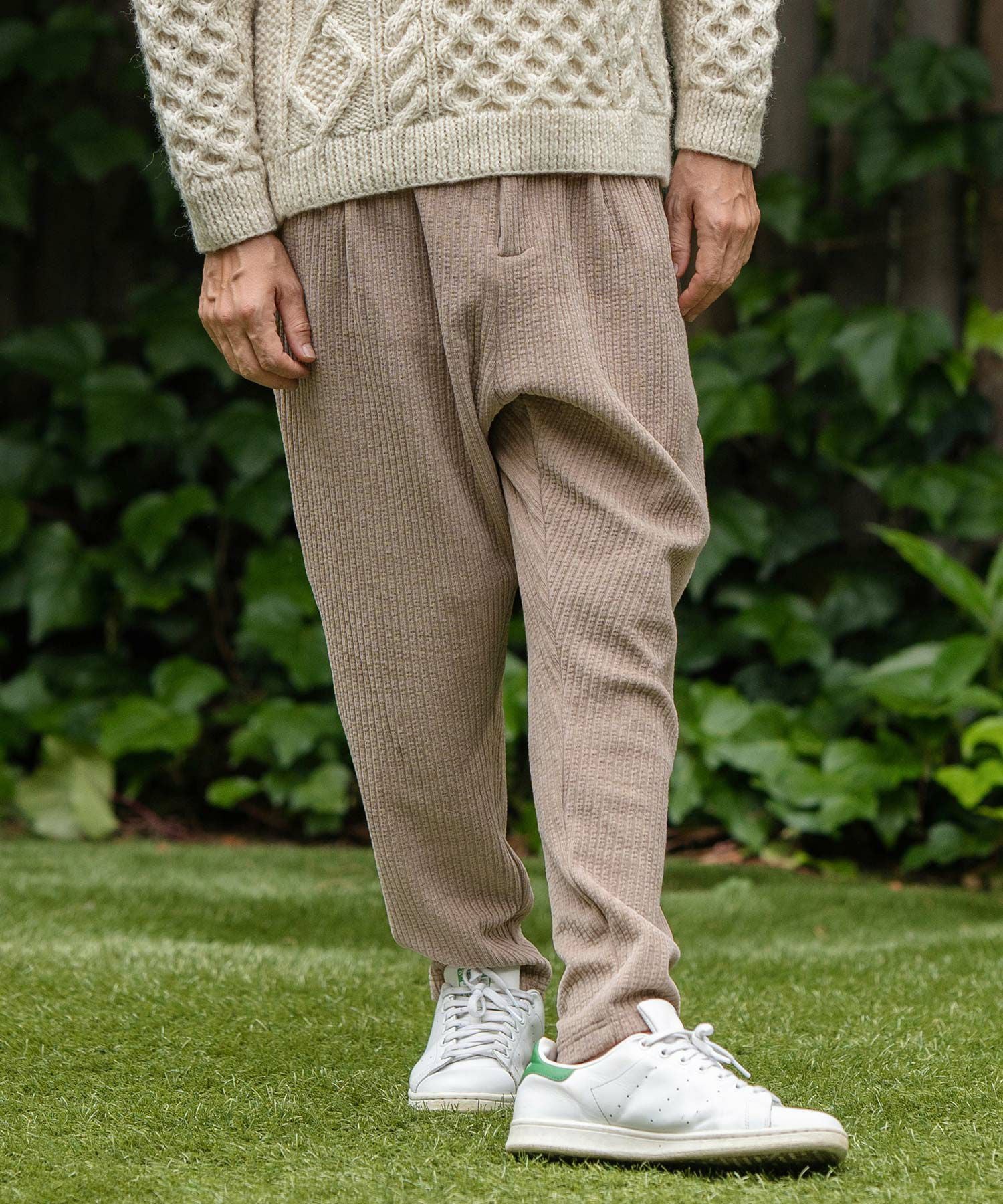 60%OFF【CAMBIO(カンビオ)】Dobby Mole Sarrouel Knit sew Pants