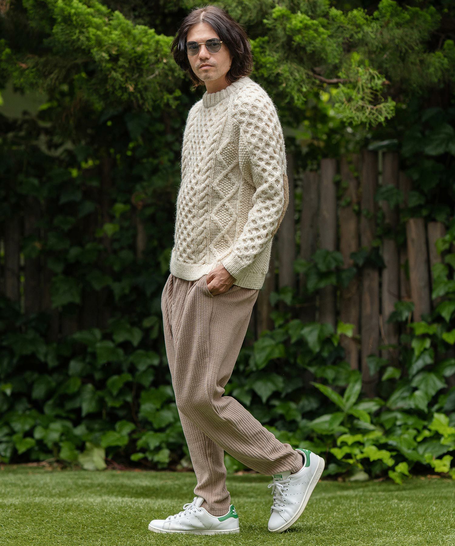 60%OFF【CAMBIO(カンビオ)】Dobby Mole Sarrouel Knit sew Pants