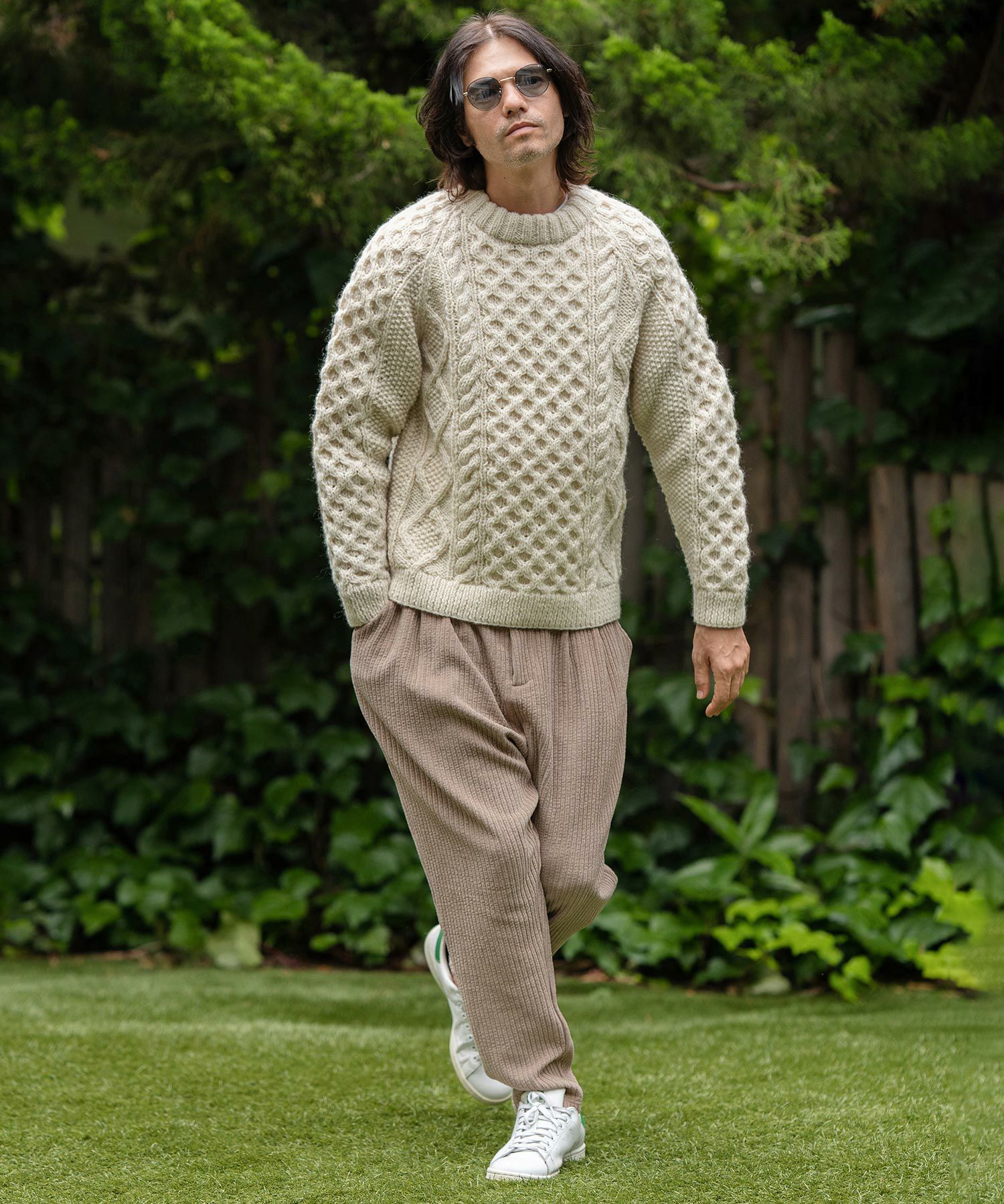 60%OFF【CAMBIO(カンビオ)】Dobby Mole Sarrouel Knit sew Pants