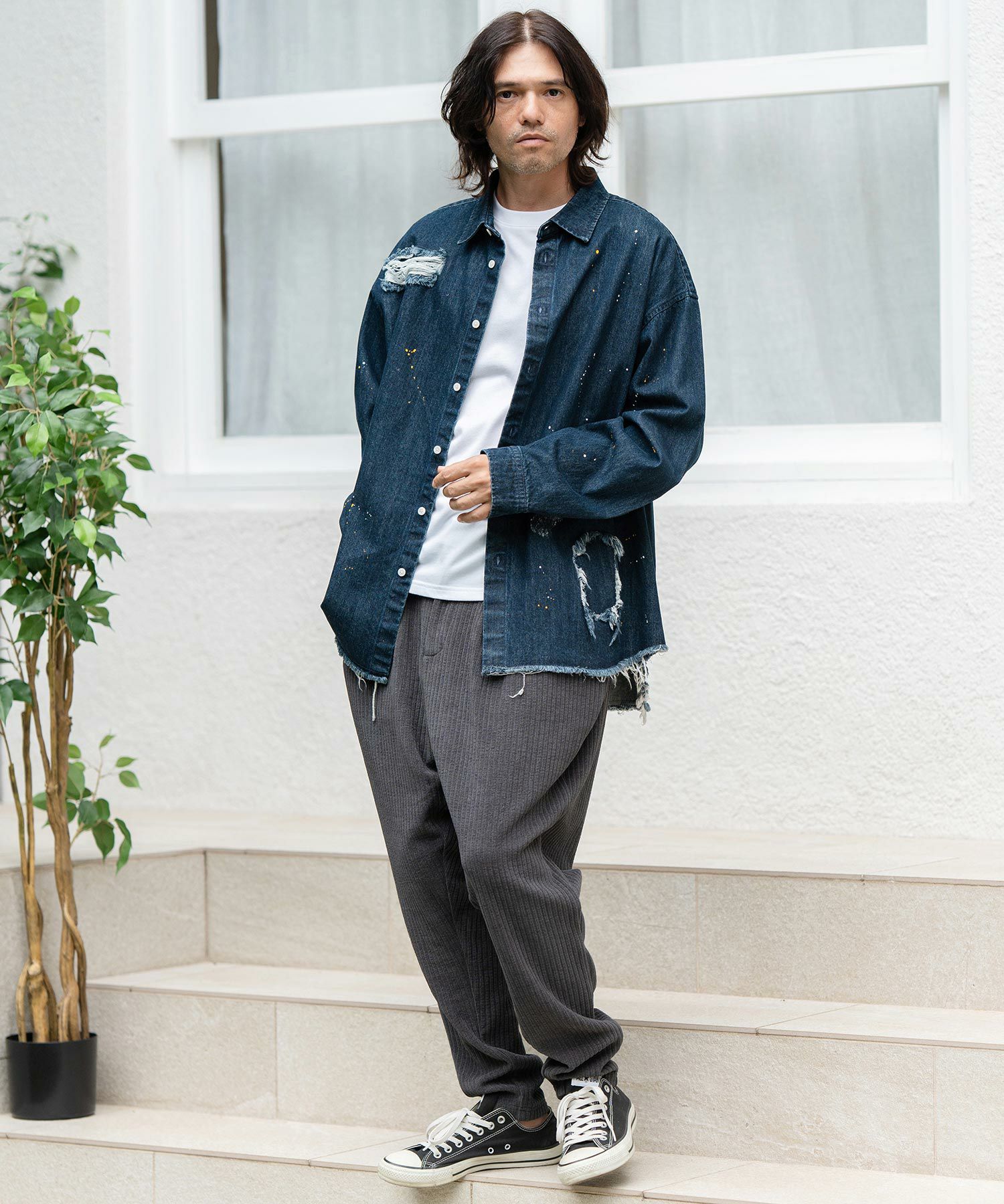 60%OFF【CAMBIO(カンビオ)】Dobby Mole Sarrouel Knit sew Pants