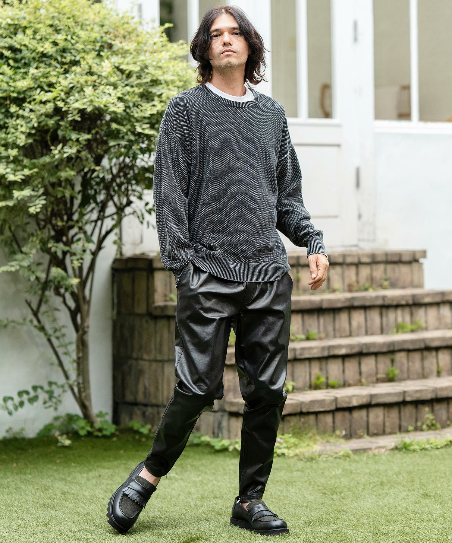 30%OFF【CAMBIO(カンビオ)】Vintage Like Synthetic Leather Side Zip