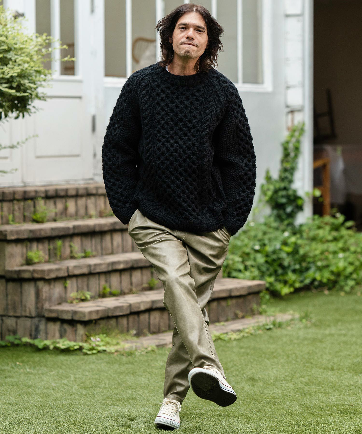 30%OFF【CAMBIO(カンビオ)】Vintage Like Synthetic Leather Side Zip