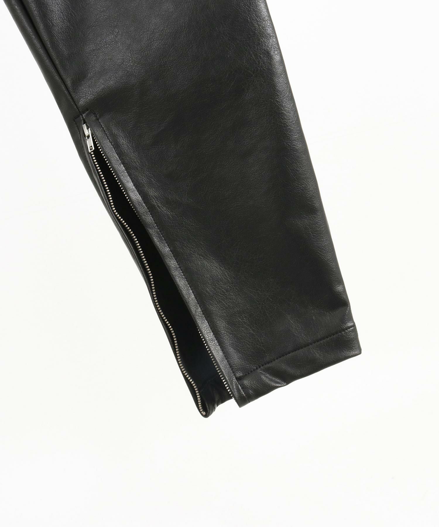 30%OFF【CAMBIO(カンビオ)】Vintage Like Synthetic Leather Side Zip