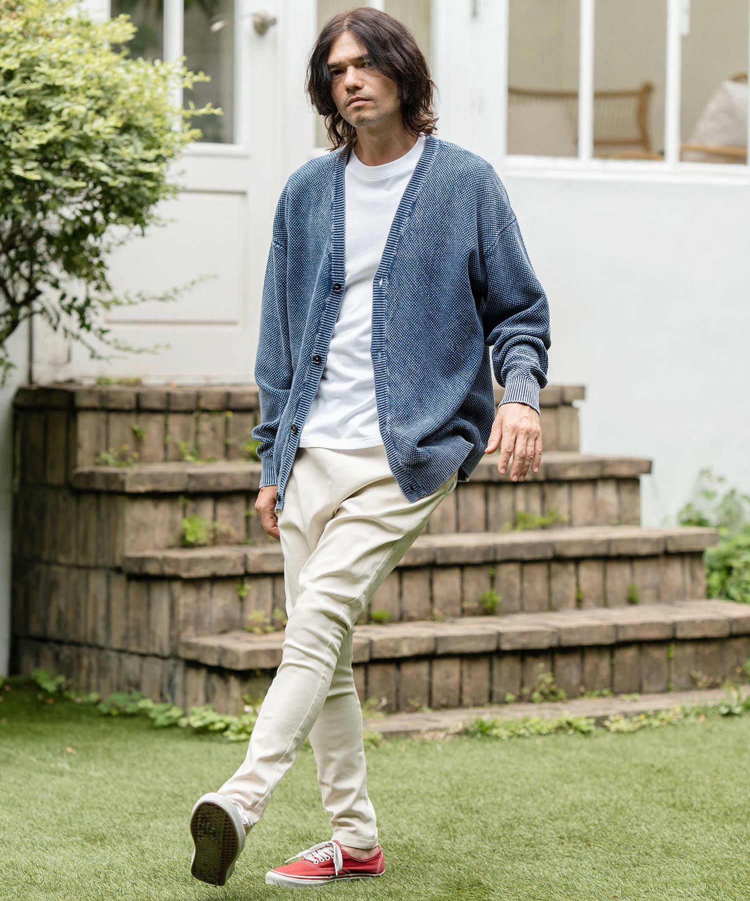 50%OFF【CAMBIO(カンビオ)】Stonewashed Waffle Knit Cardigan ニット