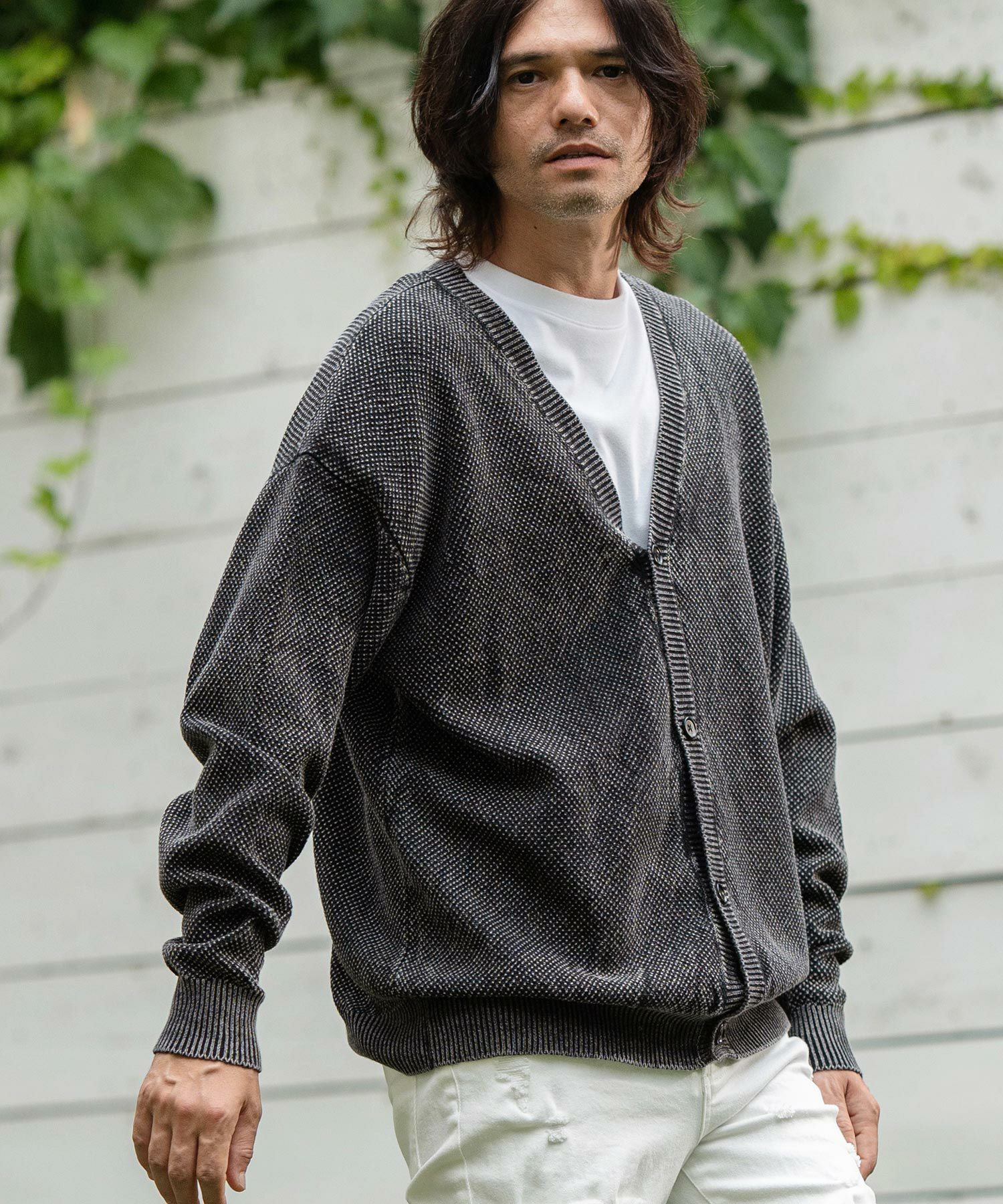 60%OFF【CAMBIO(カンビオ)】Stonewashed Waffle Knit Cardigan ニット