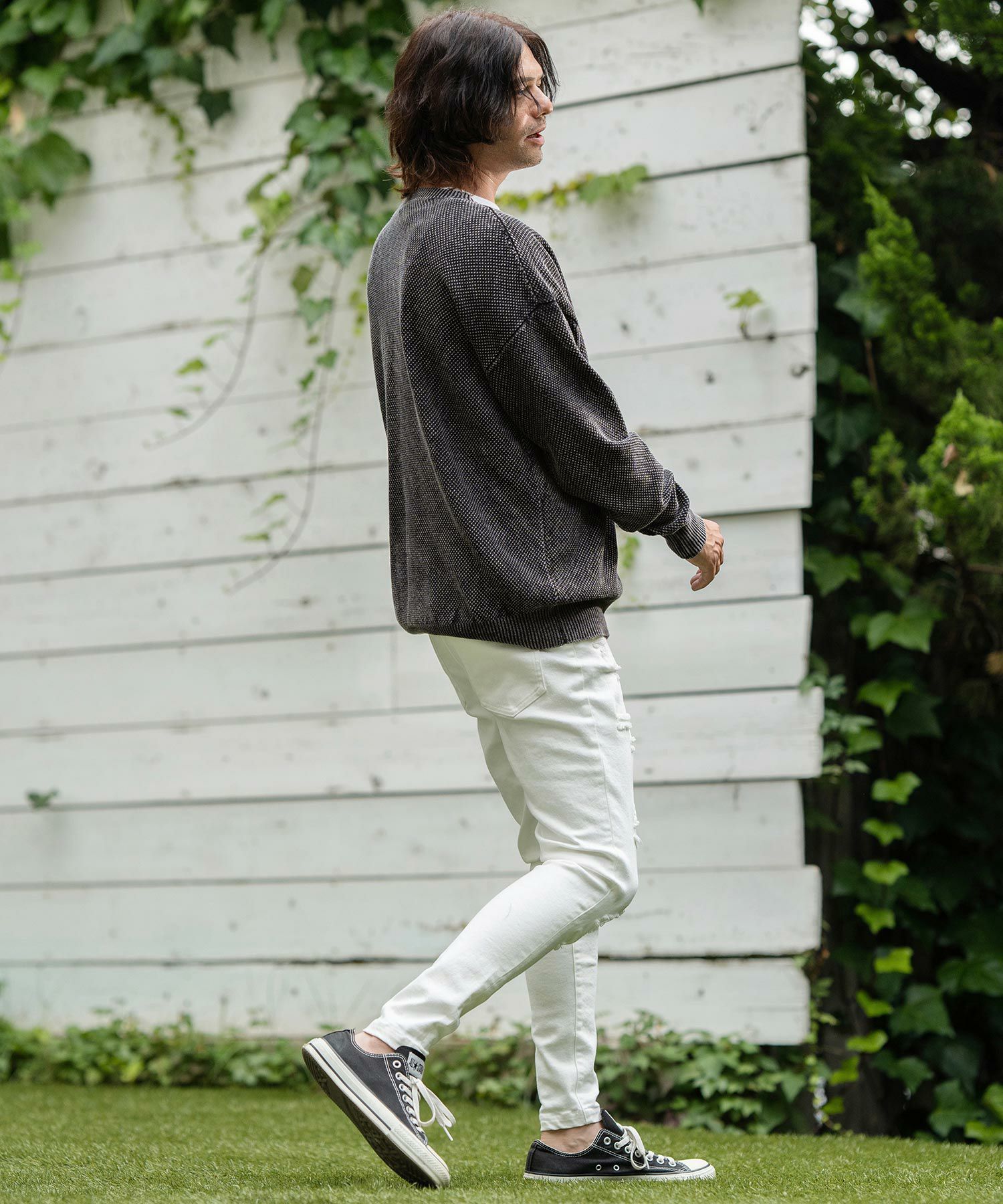 50%OFF【CAMBIO(カンビオ)】Stonewashed Waffle Knit Cardigan ニット