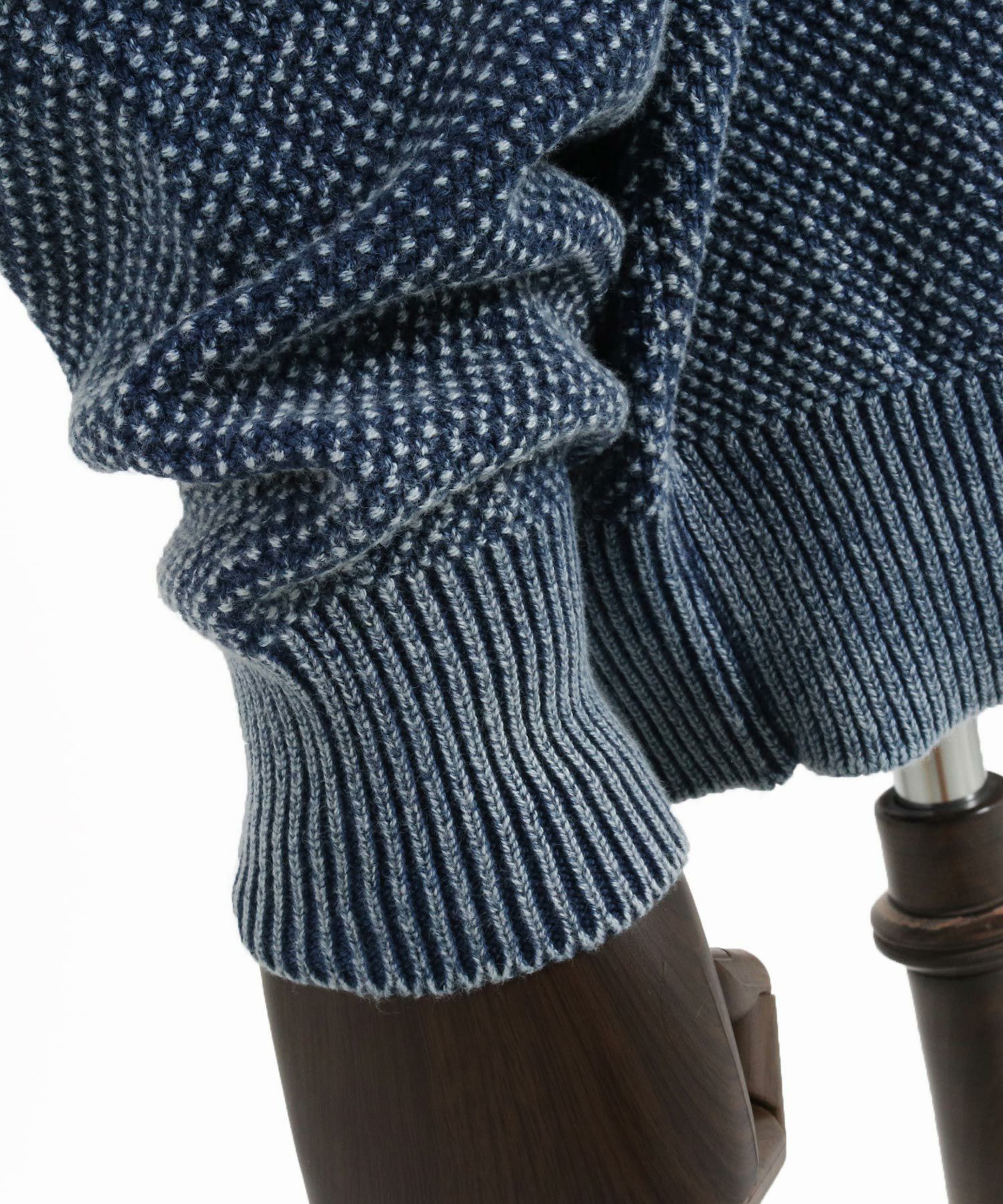 30%OFF【CAMBIO(カンビオ)】Stonewashed Waffle Crew Neck Knit
