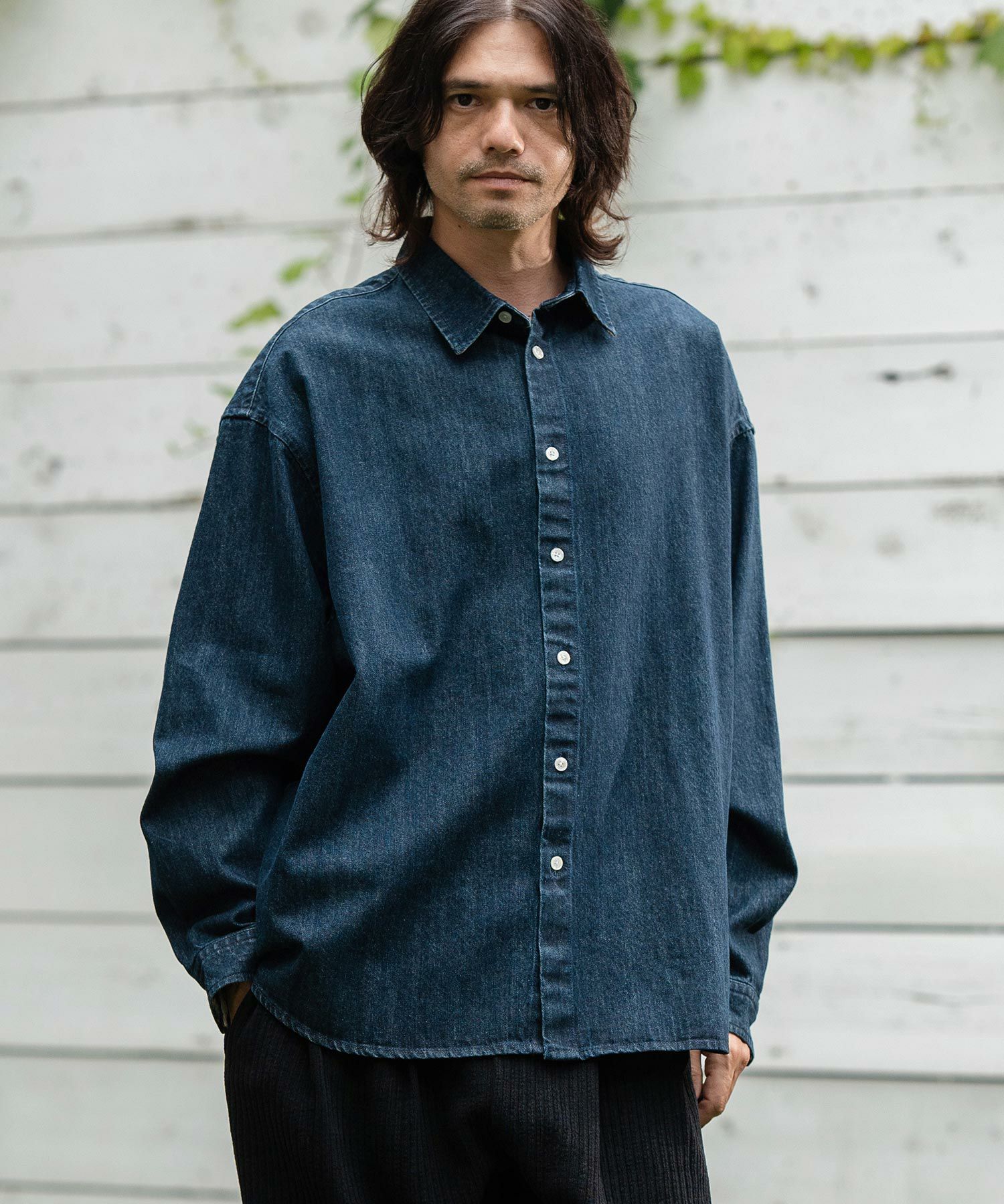 herliptoデニムシャツ 50%OFF【CAMBIO(カンビオ)】Distressed Paint Denim Shirts デニム
