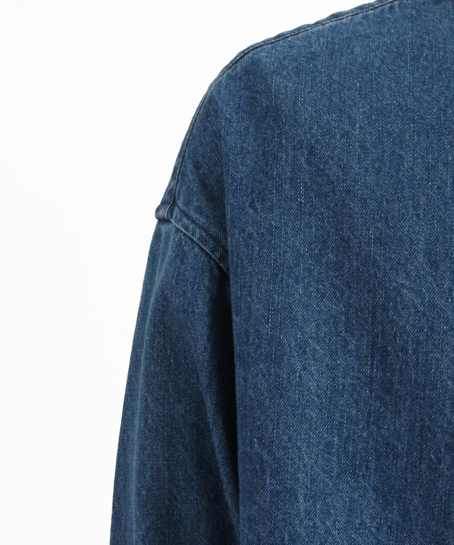 50%OFF【CAMBIO(カンビオ)】Distressed Hickory Repair Denim Shirts