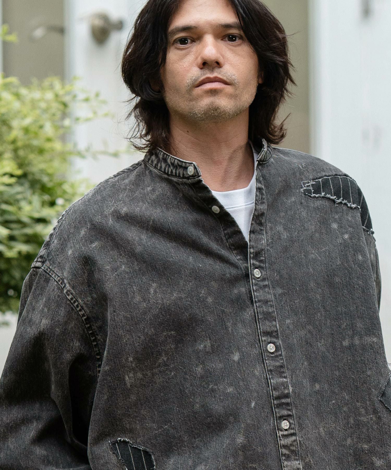 cinoh ダメージインディゴシャツ 50%OFF【CAMBIO(カンビオ)】Distressed Paint Denim Shirts デニム