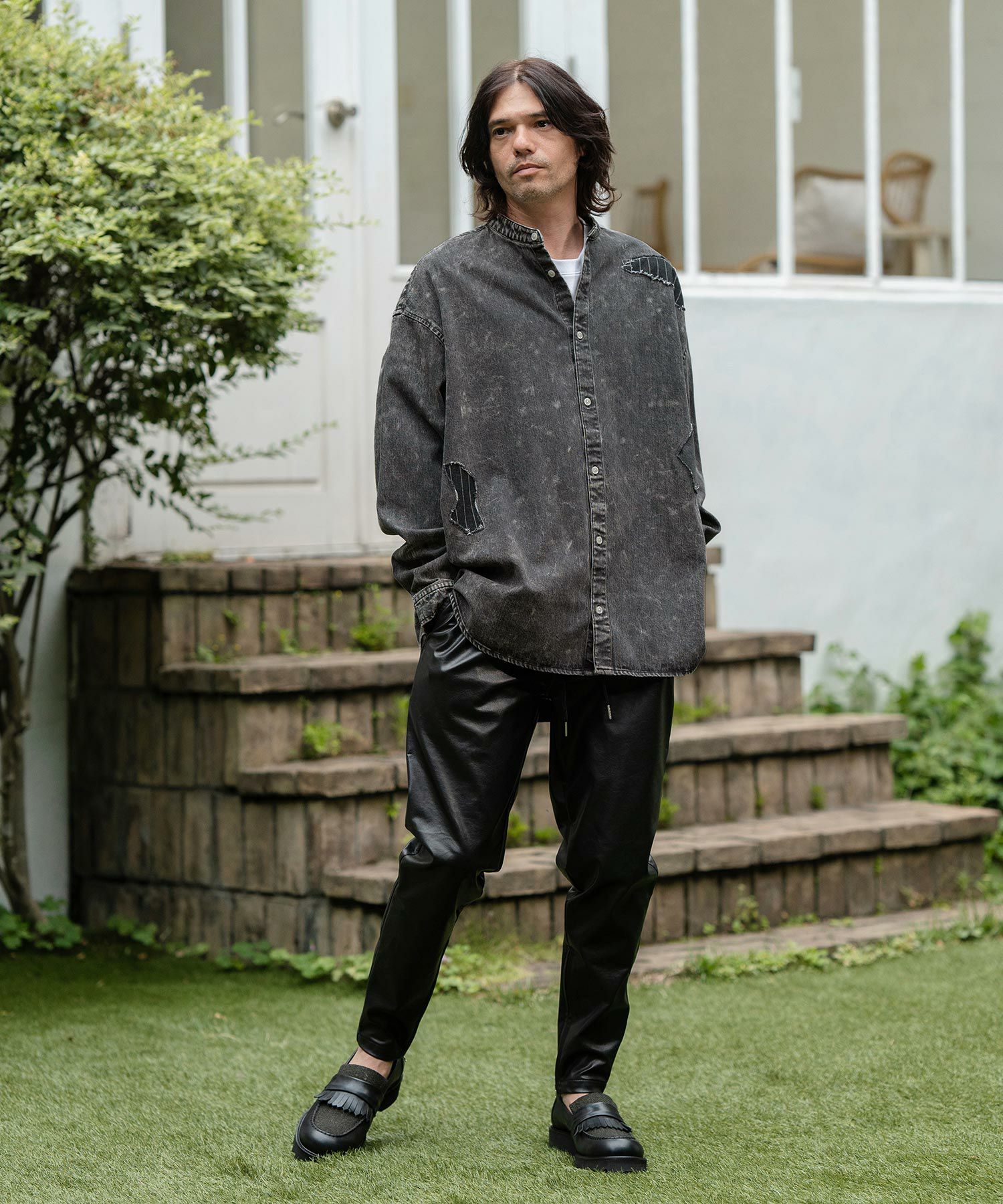cinoh ダメージインディゴシャツ 50%OFF【CAMBIO(カンビオ)】Distressed Paint Denim Shirts デニム