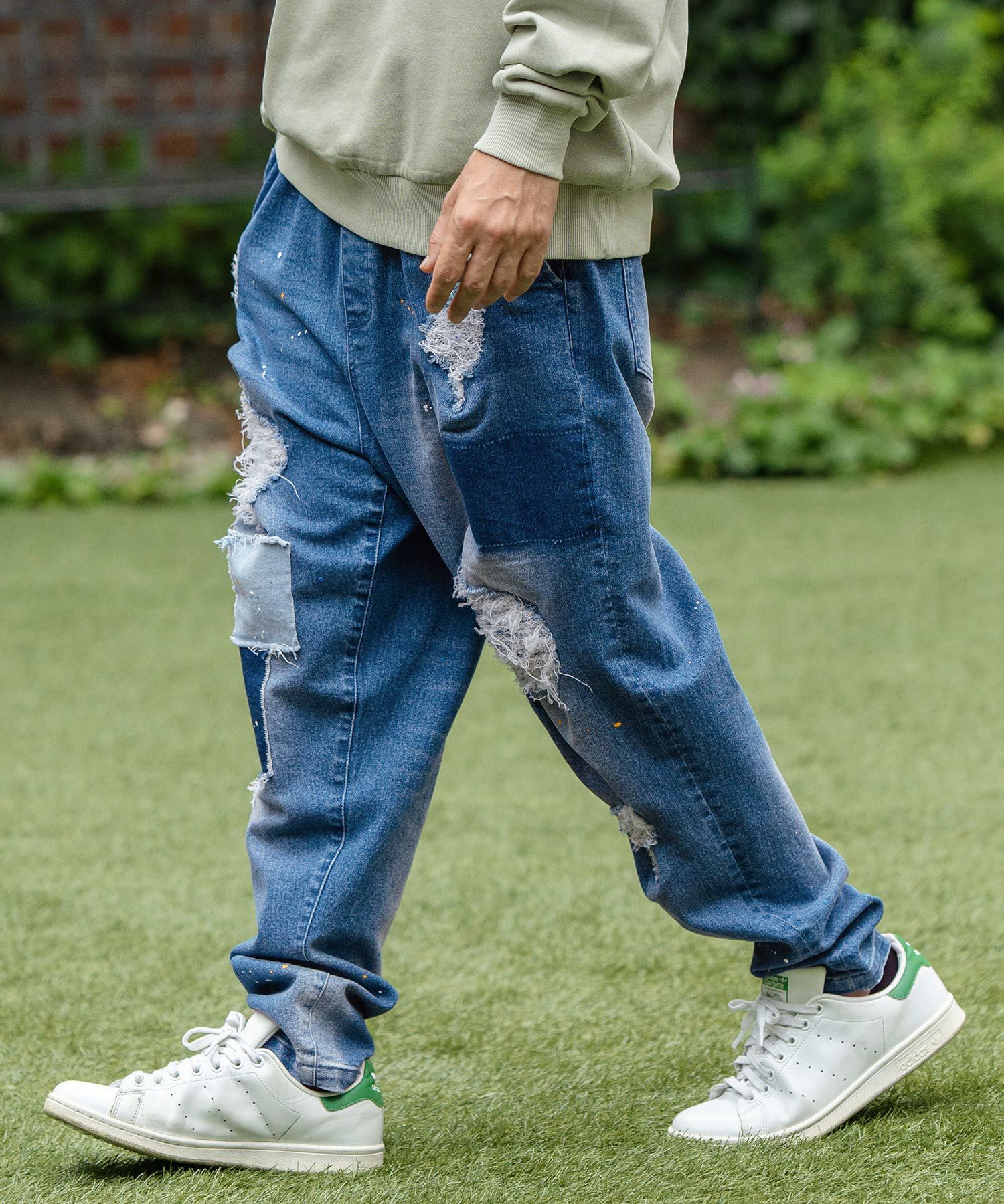 50%OFF【CAMBIO(カンビオ)】11oz Patchwork Paint Denim Pants デニム