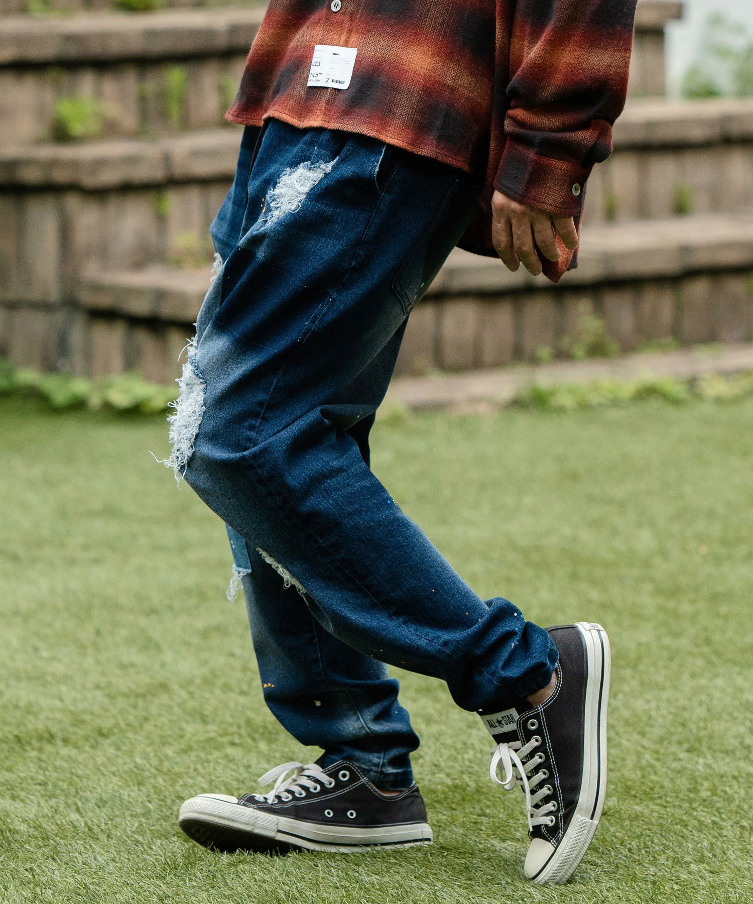 50%OFF【CAMBIO(カンビオ)】11oz Patchwork Paint Denim Pants デニム