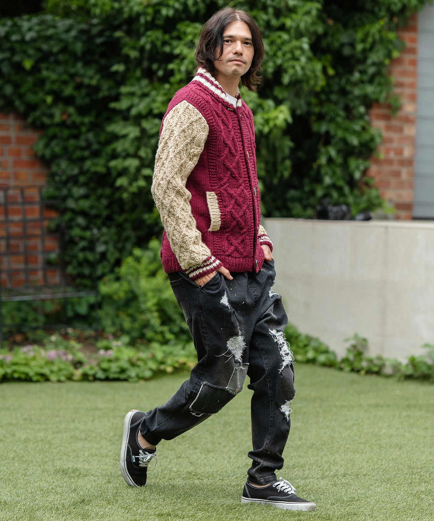 50%OFF【CAMBIO(カンビオ)】11oz Patchwork Paint Denim Pants デニム