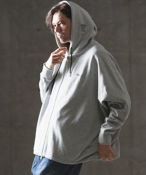 60%OFF【GLIMCLAP(グリムクラップ)】Dolman sleeve zip up sweat 