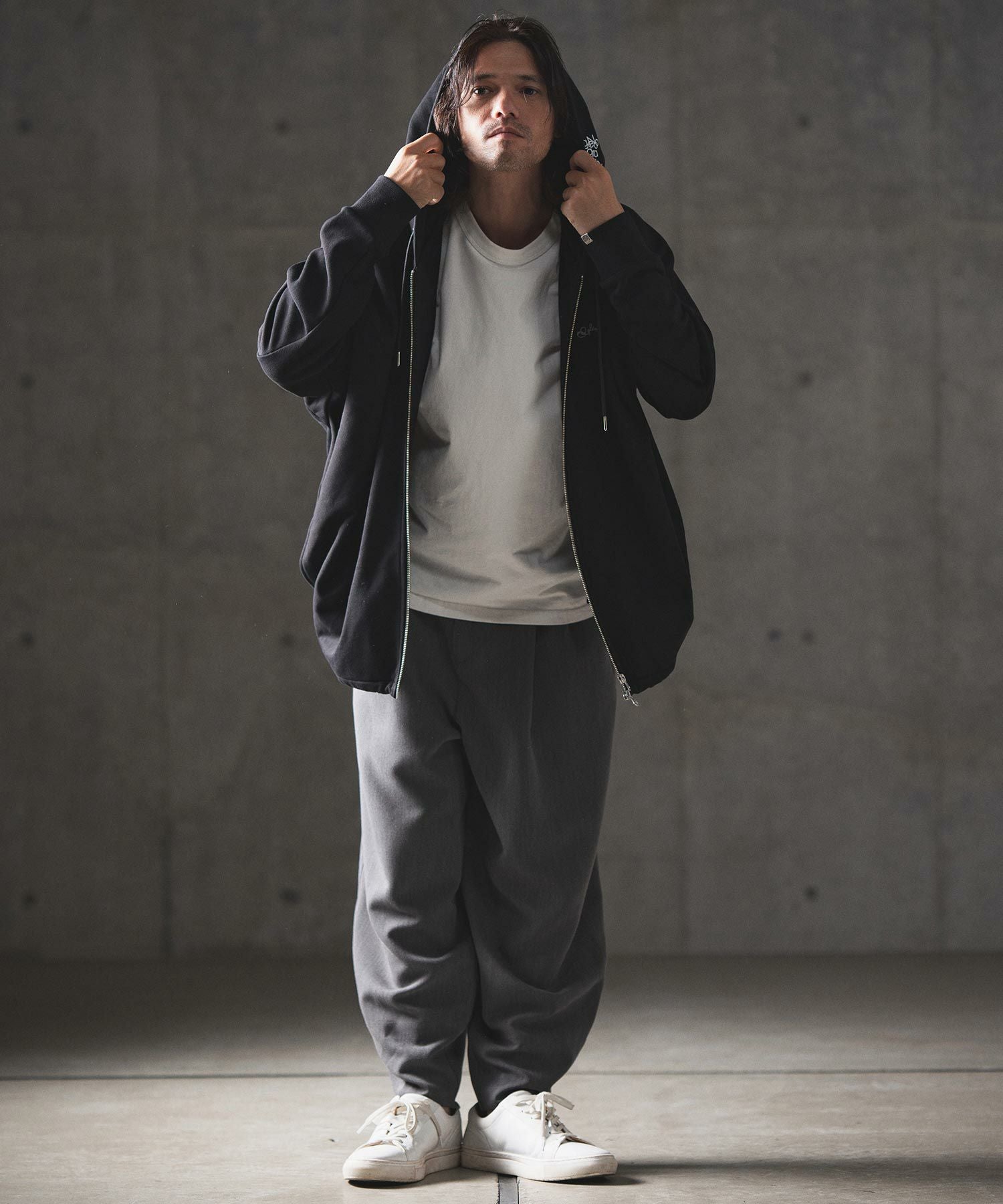 50%OFF【GLIMCLAP(グリムクラップ)】Dolman sleeve zip up sweat