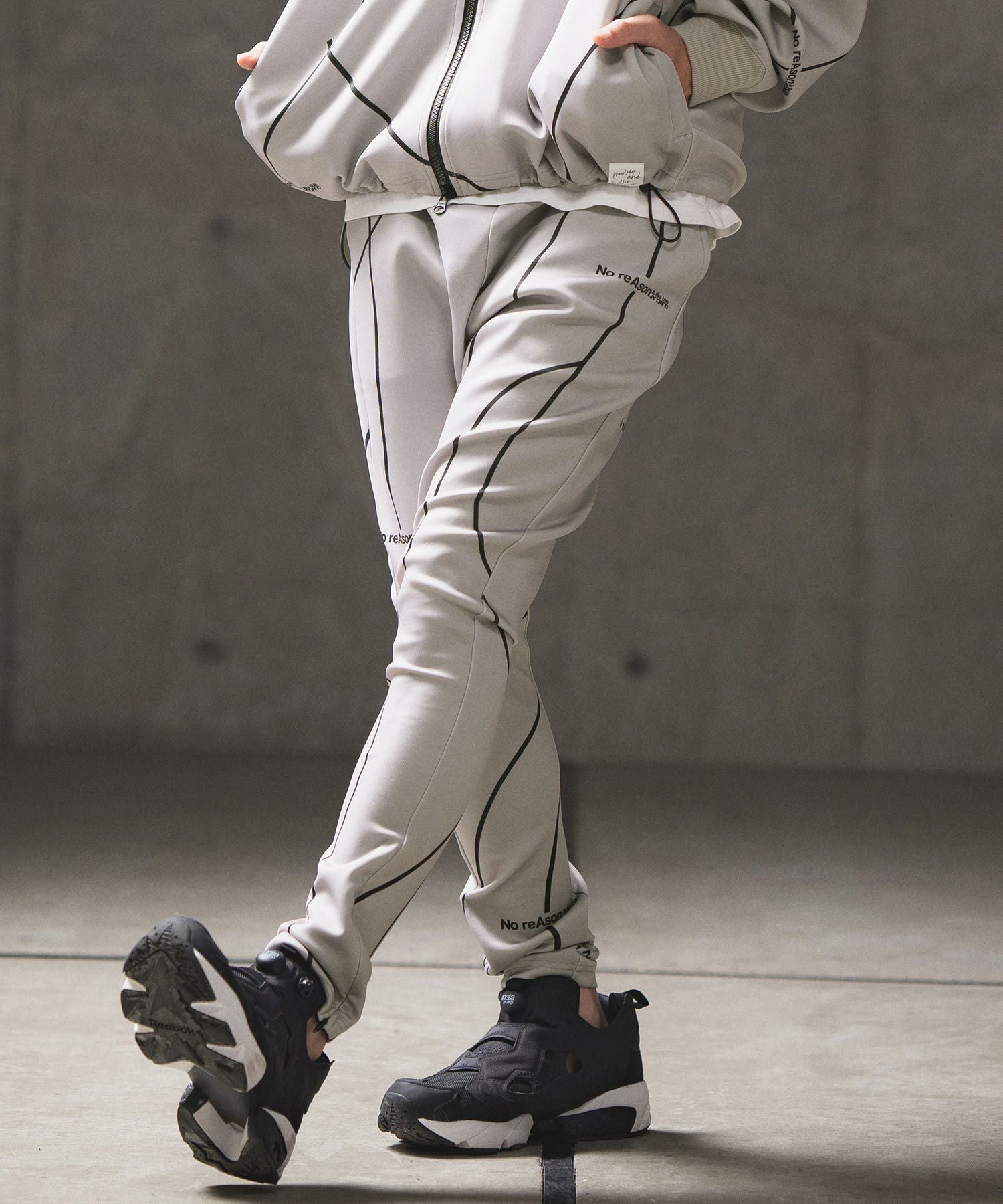 30%OFF【GLIMCLAP(グリムクラップ)】Tight fit track pants -geometric