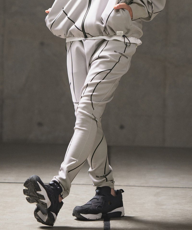 30%OFF【GLIMCLAP(グリムクラップ)】Tight fit track pants -geometric 