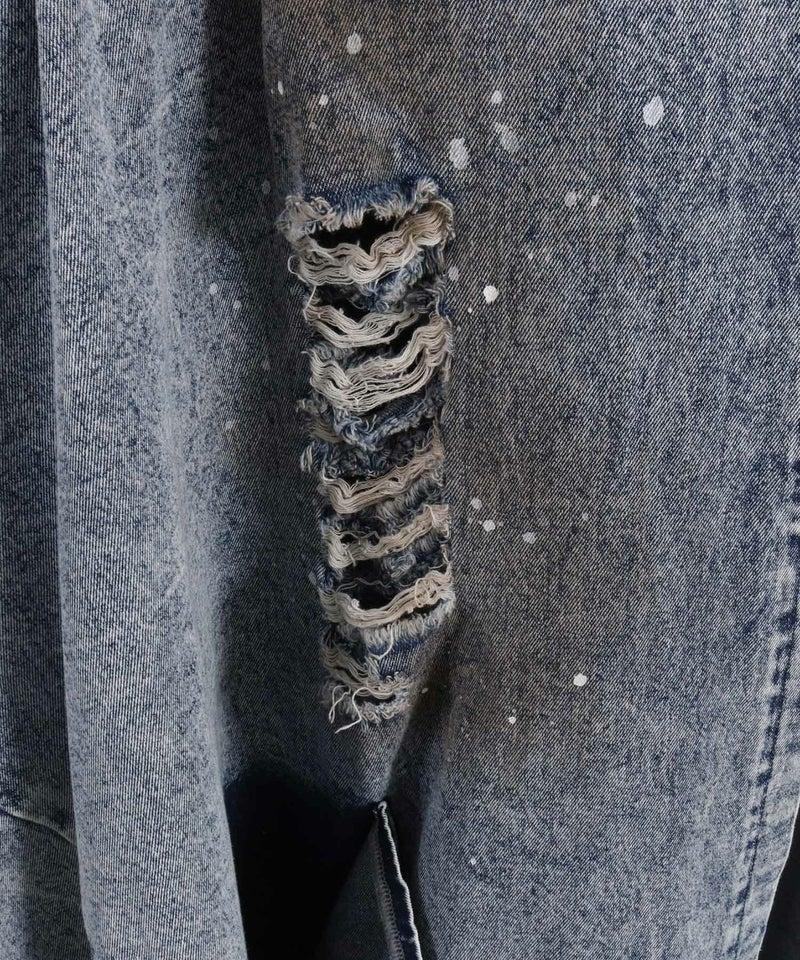 30%OFF【GLIMCLAP(グリムクラップ)】Used processing denim gown-ish 