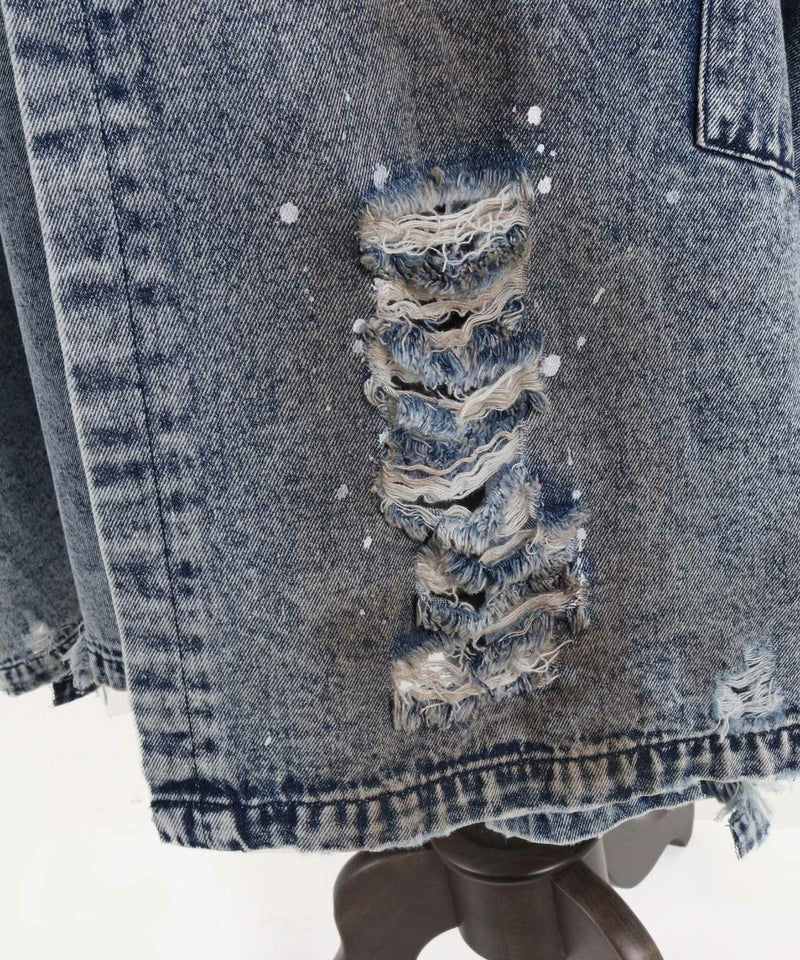 30%OFF【GLIMCLAP(グリムクラップ)】Used processing denim gown-ish 