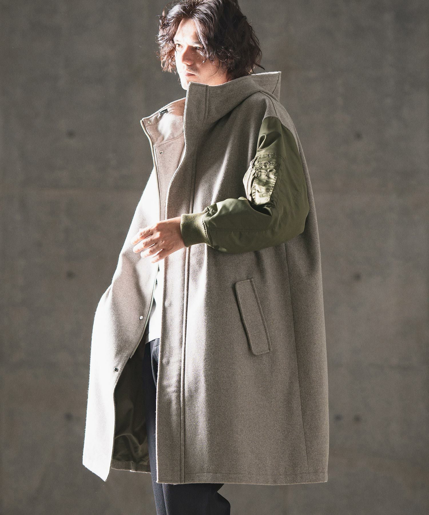 60%OFF【GLIMCLAP(グリムクラップ)】Military design mixed hooded
