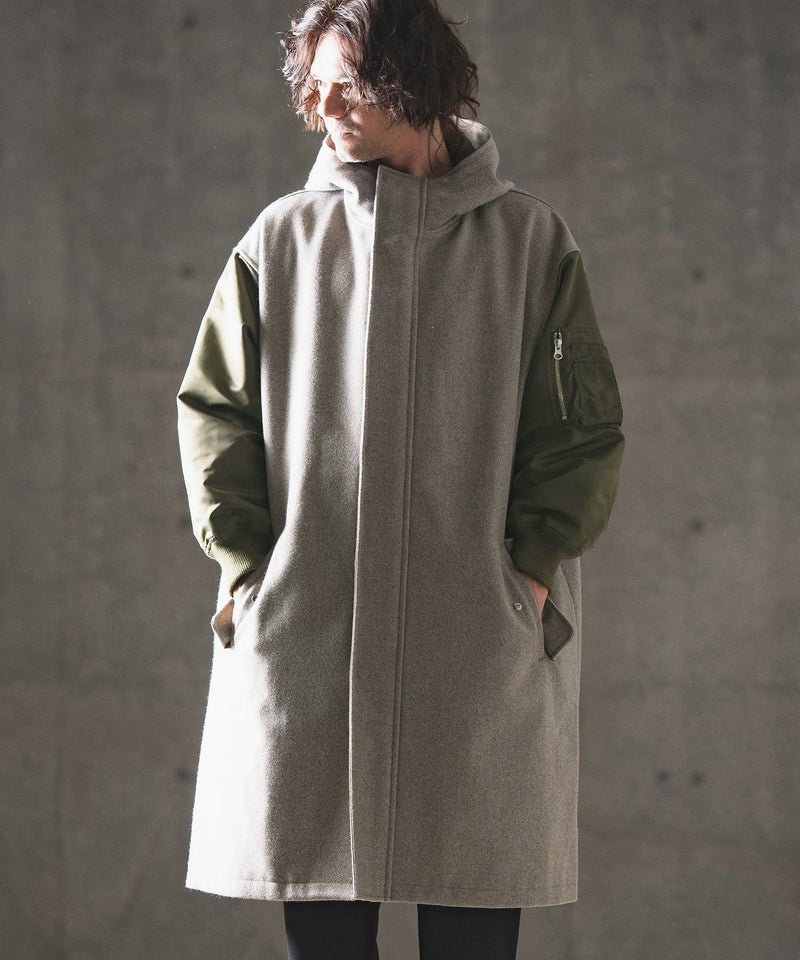 60%OFF【GLIMCLAP(グリムクラップ)】Military design mixed hooded 