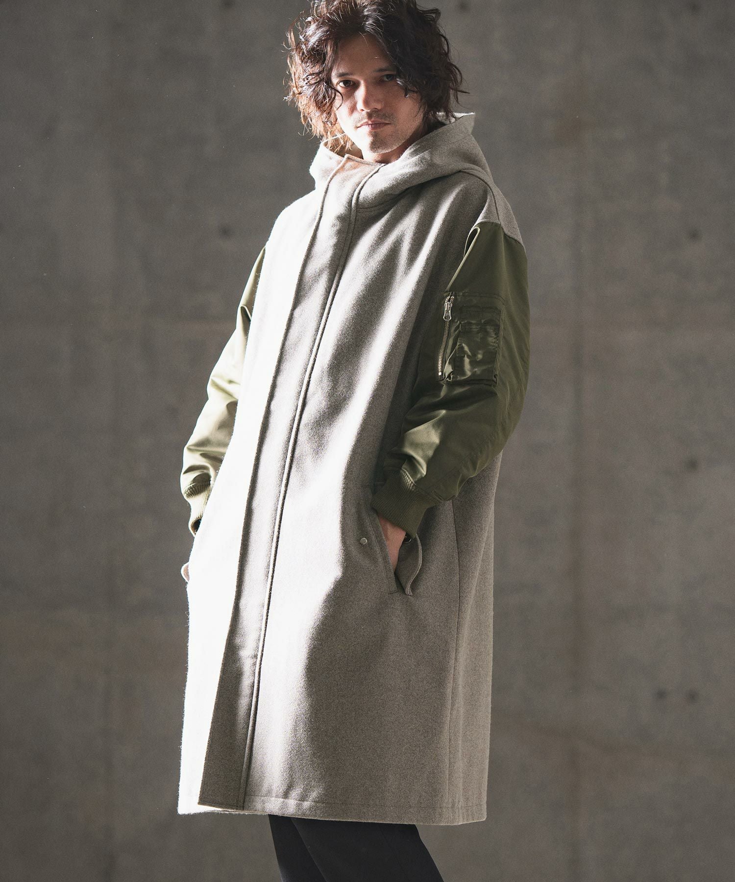 60%OFF【GLIMCLAP(グリムクラップ)】Military design mixed hooded