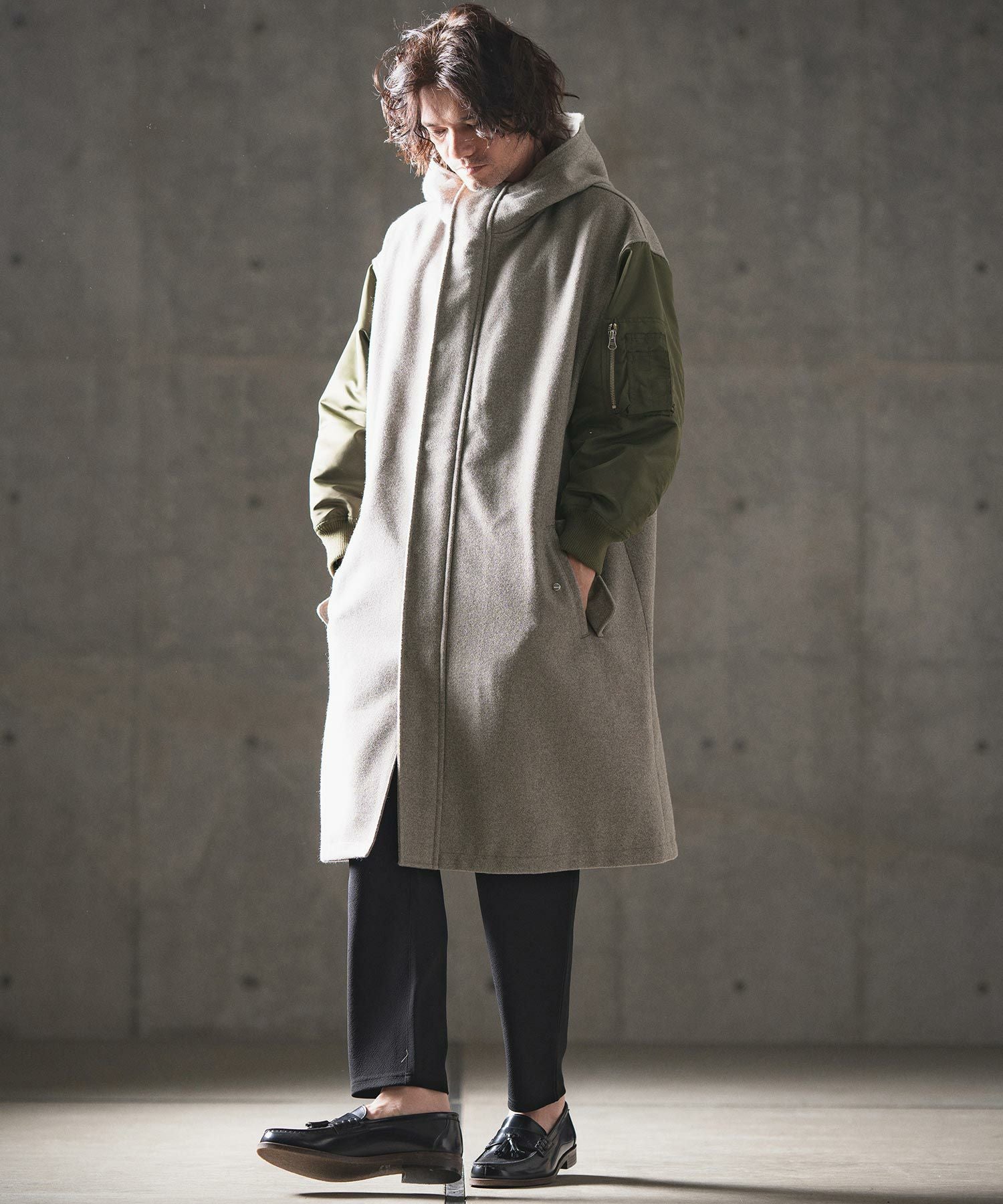 60%OFF【GLIMCLAP(グリムクラップ)】Military design mixed hooded 60%OFF【GLIMCLAP(グリムクラップ)】Military design mixed hooded
