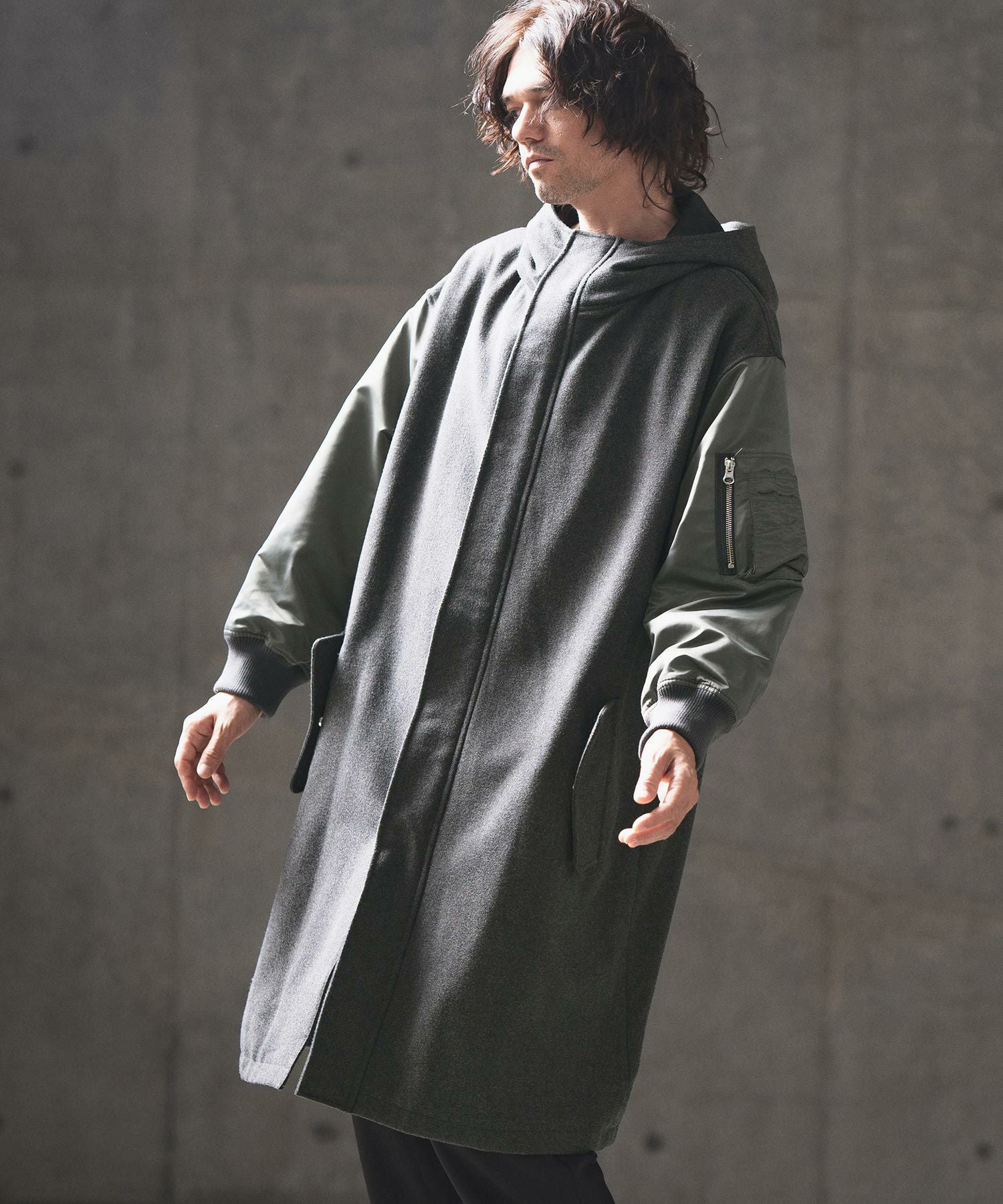 60%OFF【GLIMCLAP(グリムクラップ)】Military design mixed hooded
