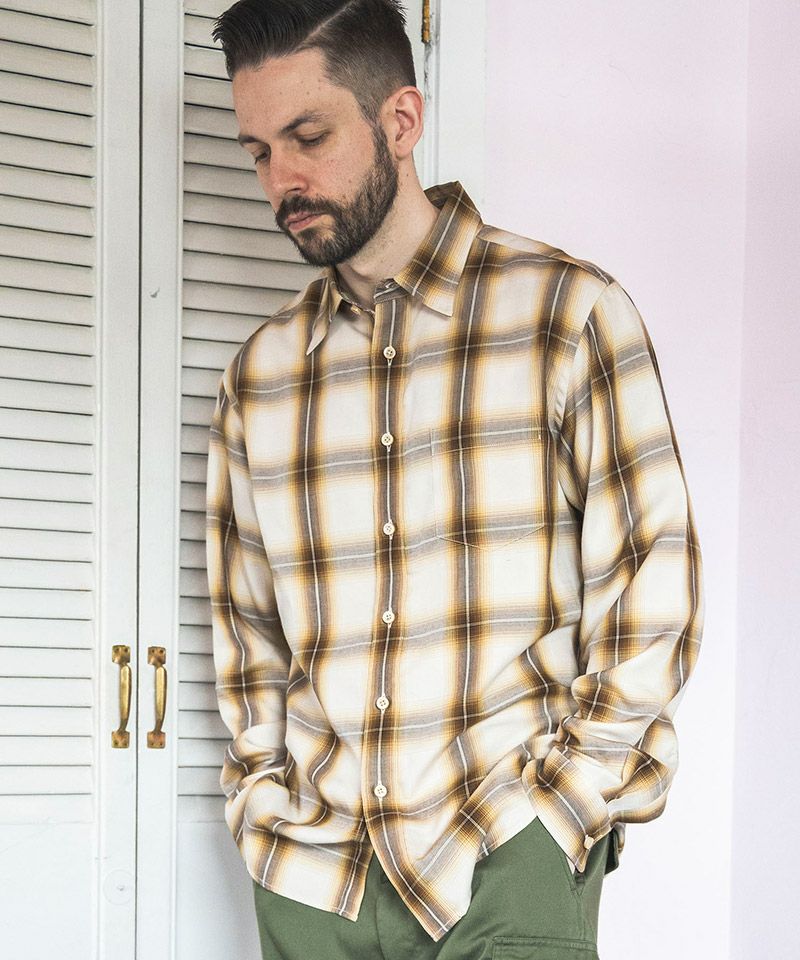 50%OFF【MROLIVE(ミスターオリーブ)】TENCEL OMBRE CHECK -REGULAR