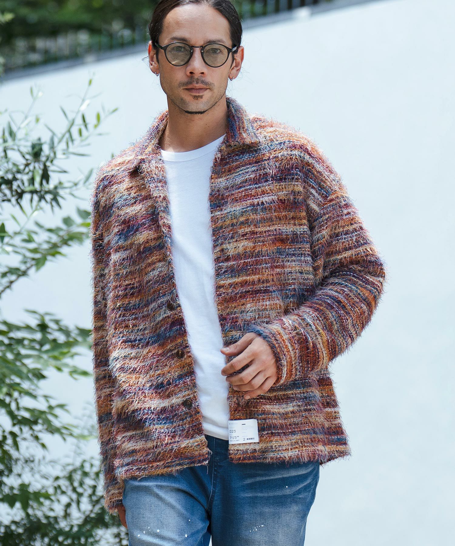 CAMBIO モヘアニットシャツとパンツ 30%OFF【CAMBIO(カンビオ)】Multicolor Mohair Like Shadow Stripe