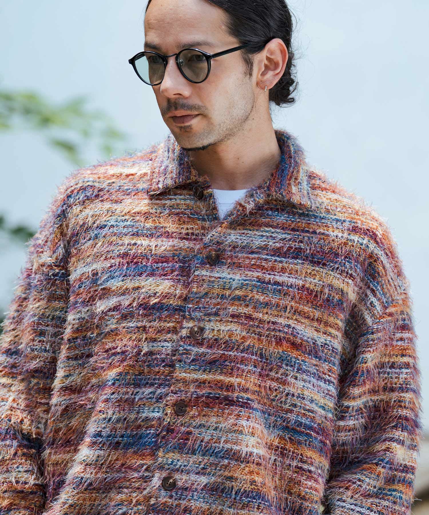 30%OFF【CAMBIO(カンビオ)】Multicolor Mohair Like Shadow Stripe