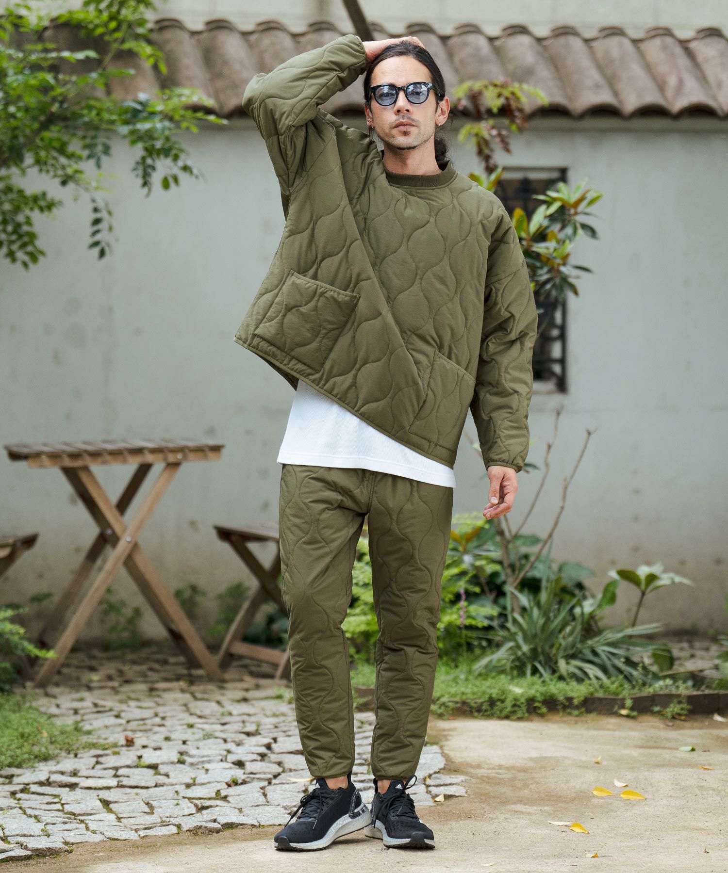 30%OFF【CAMBIO(カンビオ)】オニオンキルトパイピングルーズシルエット