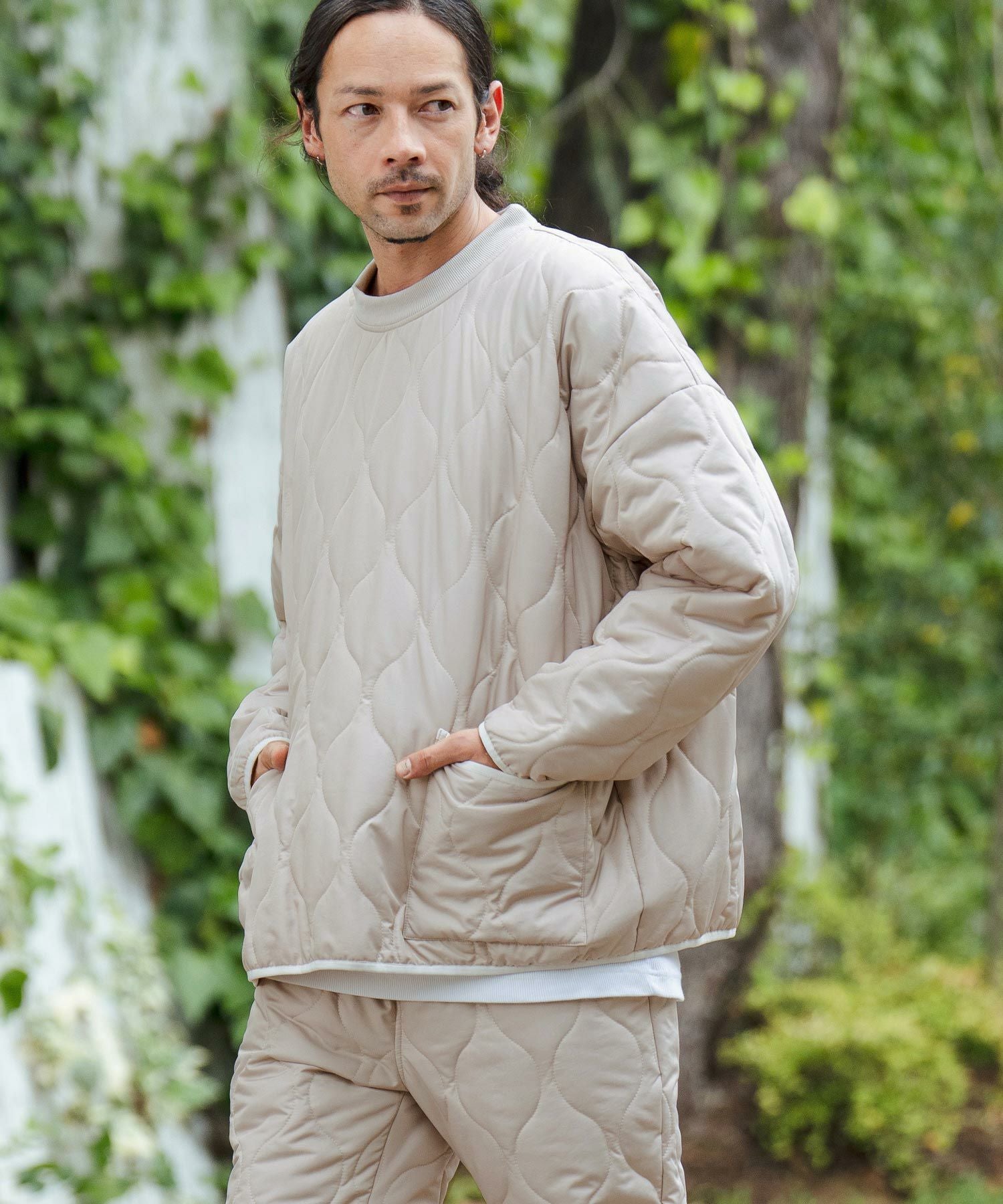 30%OFF【CAMBIO(カンビオ)】オニオンキルトパイピングルーズシルエット