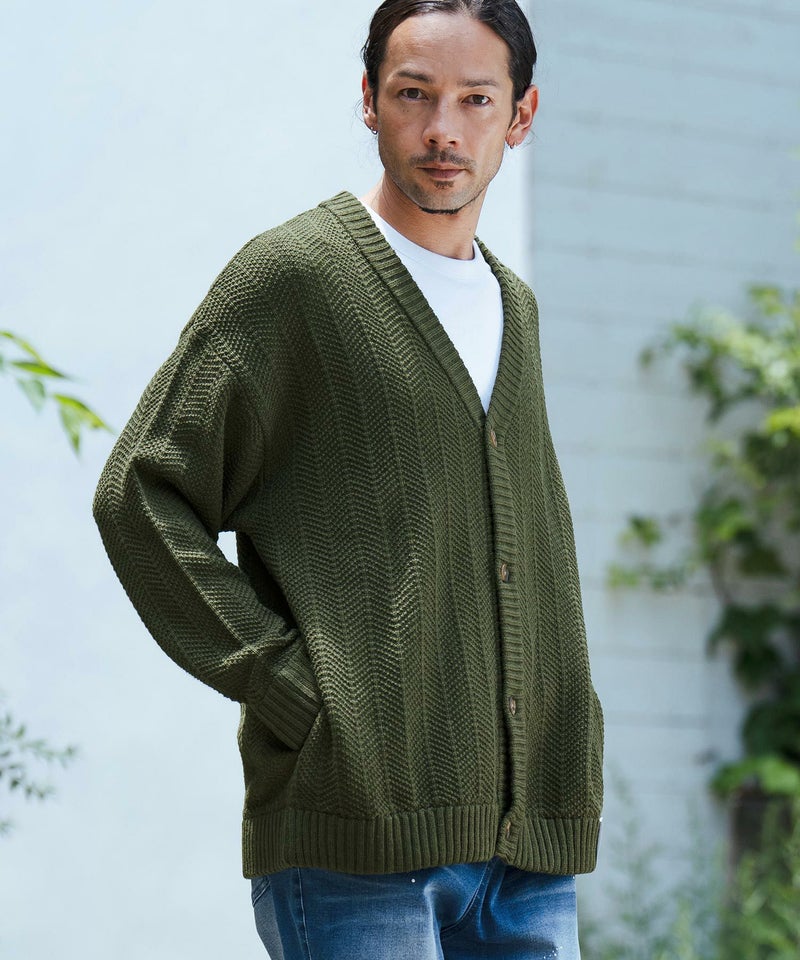 CAMBIO」 ニットカーディガン S グリーン メンズ 30%OFF【CAMBIO 