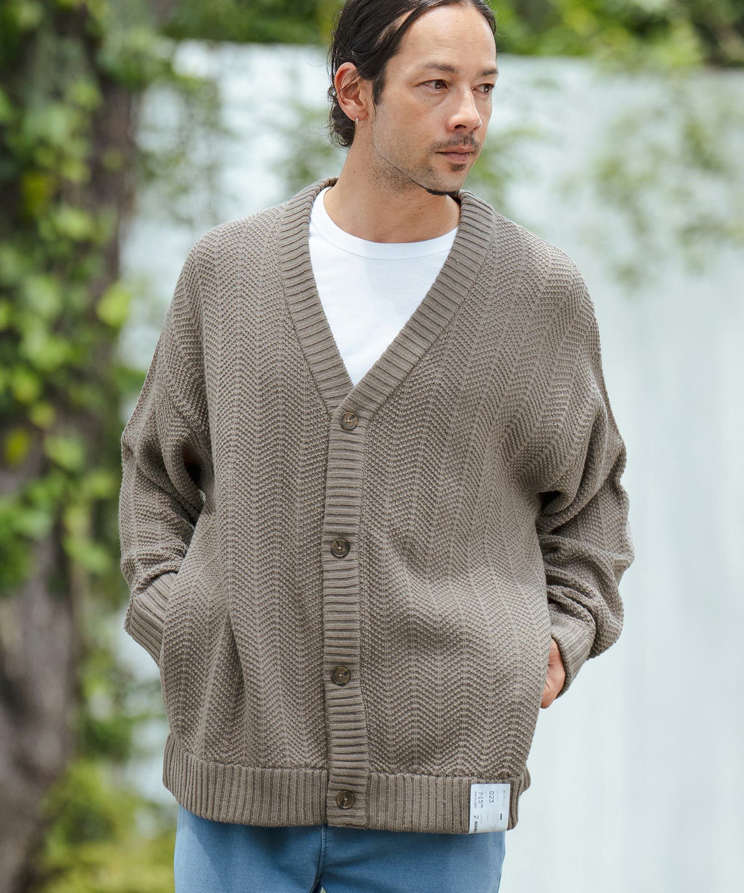 30%OFF【CAMBIO(カンビオ)】Stripe Jacquard Knit Cardigan ニット