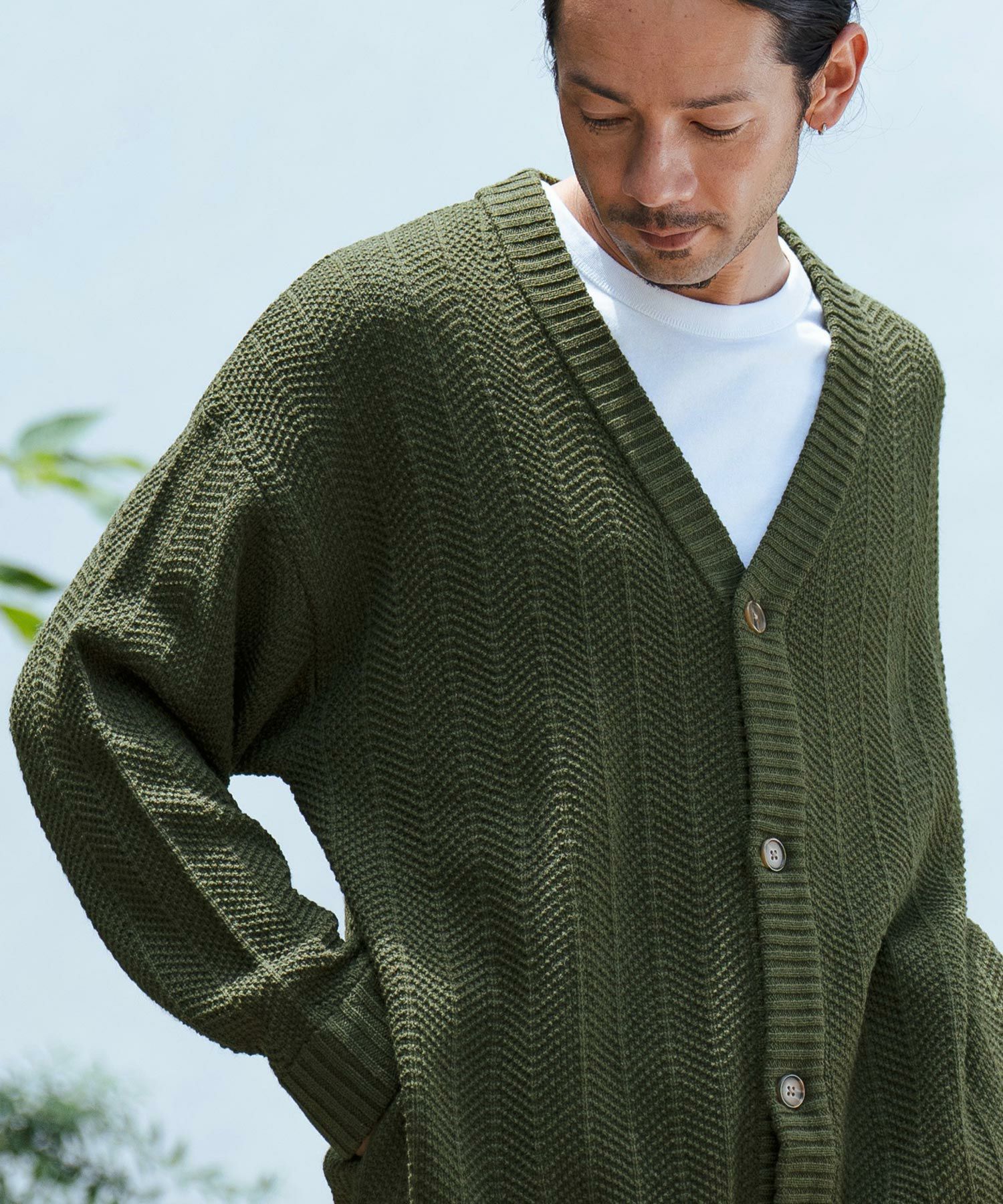 30%OFF【CAMBIO(カンビオ)】Stripe Jacquard Knit Cardigan ニット