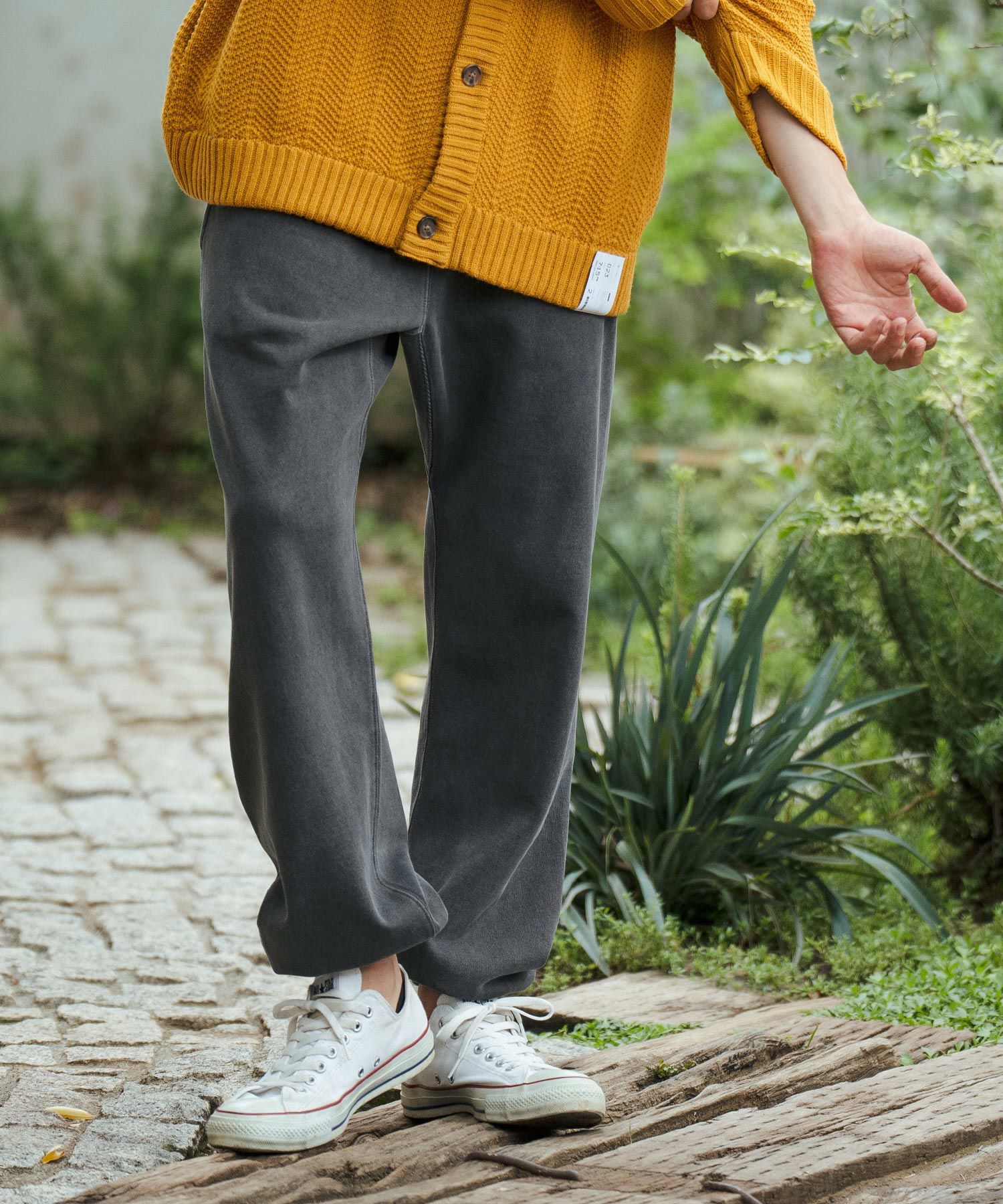 No.617 テディベア　グレージュ×スタイ×パンツ 30%OFF【CAMBIO(カンビオ)】Pigment Dyed Back Brashed Sweat Pants